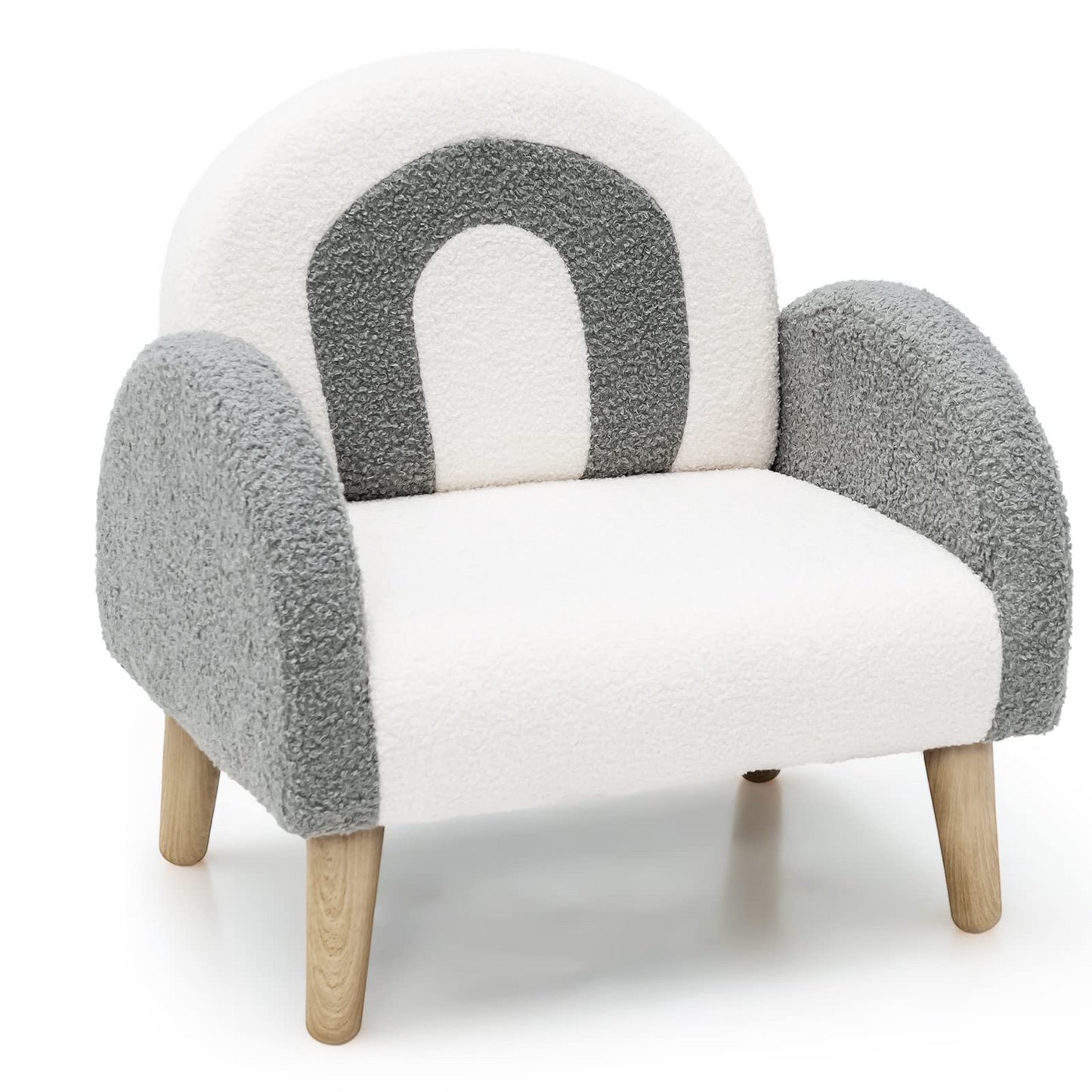 OLAKIDS Kids Sofa, Toddler Armchair with Solid Wooden Frame Anti-Tipping Design Plush Fabric OLAKIDS