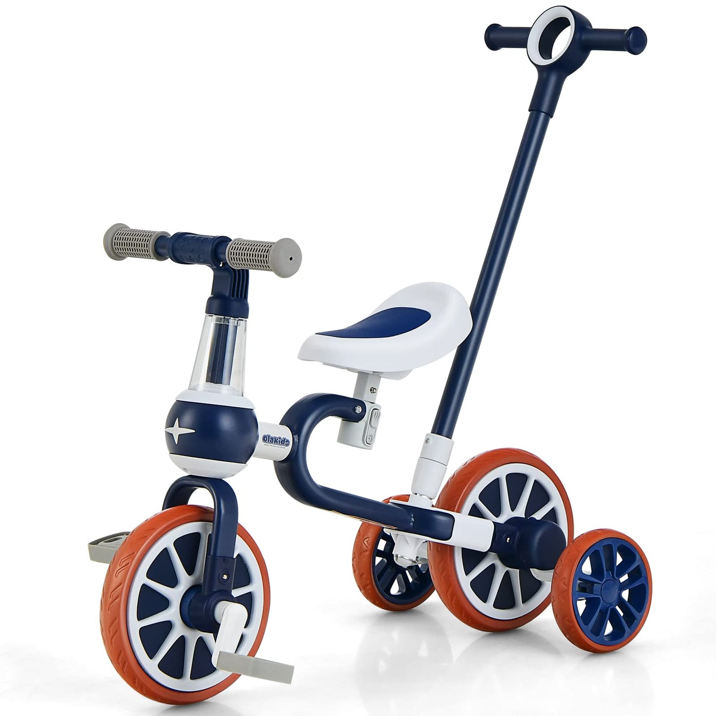 Toddler Tricycle, 5 in 1 Kids Trike for Age 2-4 with Push Handle, Baby Bike with Adjustable Seat and Handle