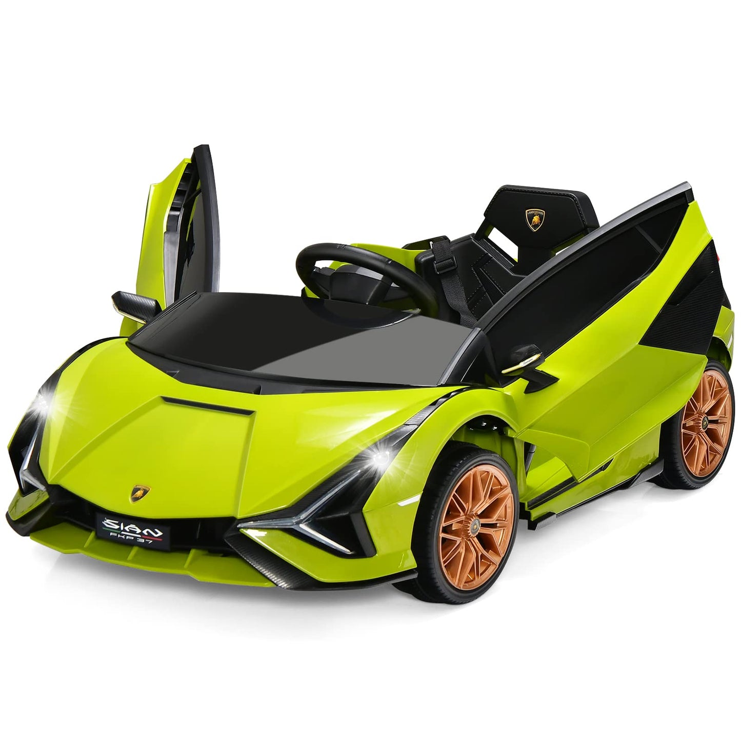 OLAKIDS Licensed Lamborghini Sian Kids Ride on Car with Parent Remote Control, 12V Electric Toy Roadster
