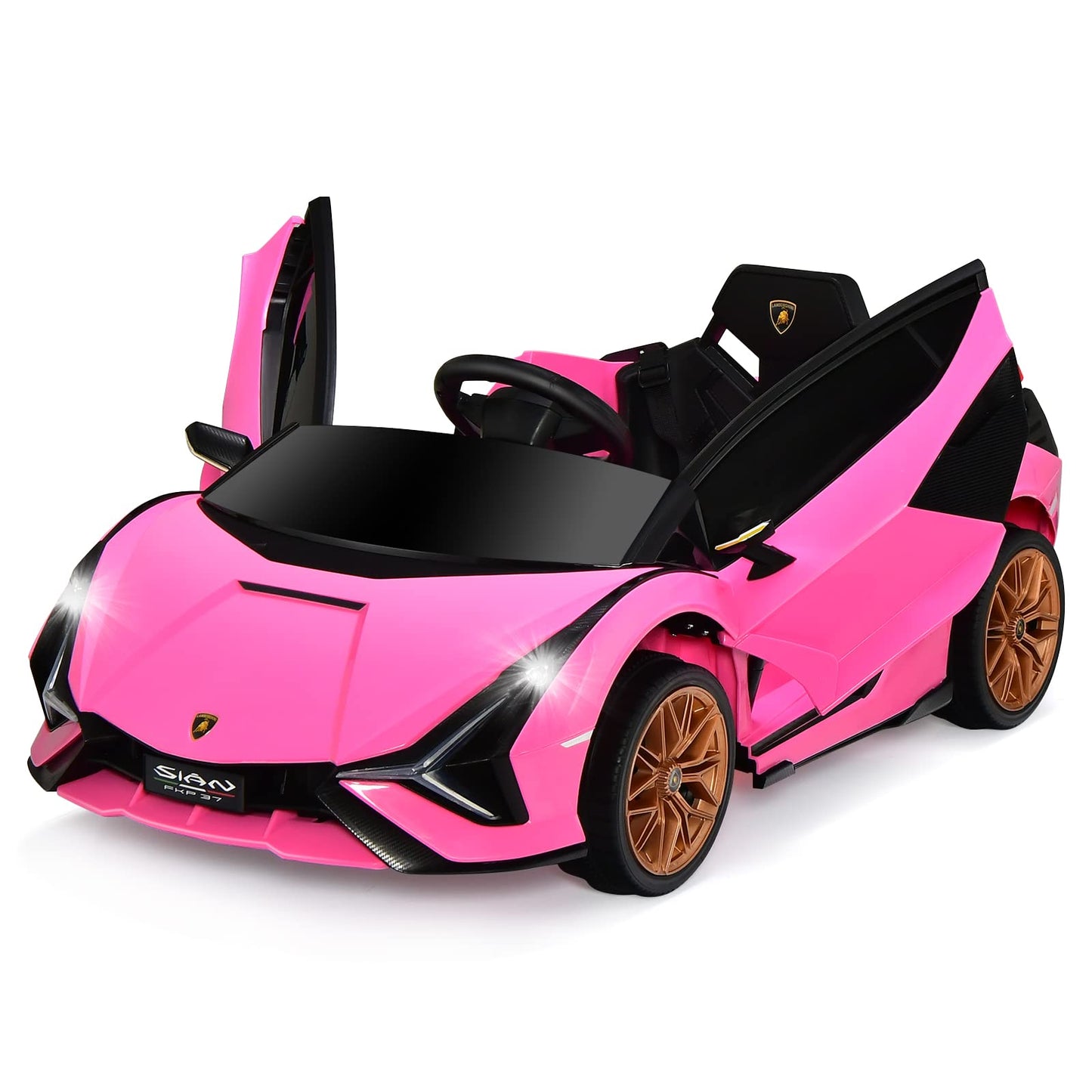 OLAKIDS Licensed Lamborghini Sian Kids Ride on Car with Parent Remote Control, 12V Electric Toy Roadster