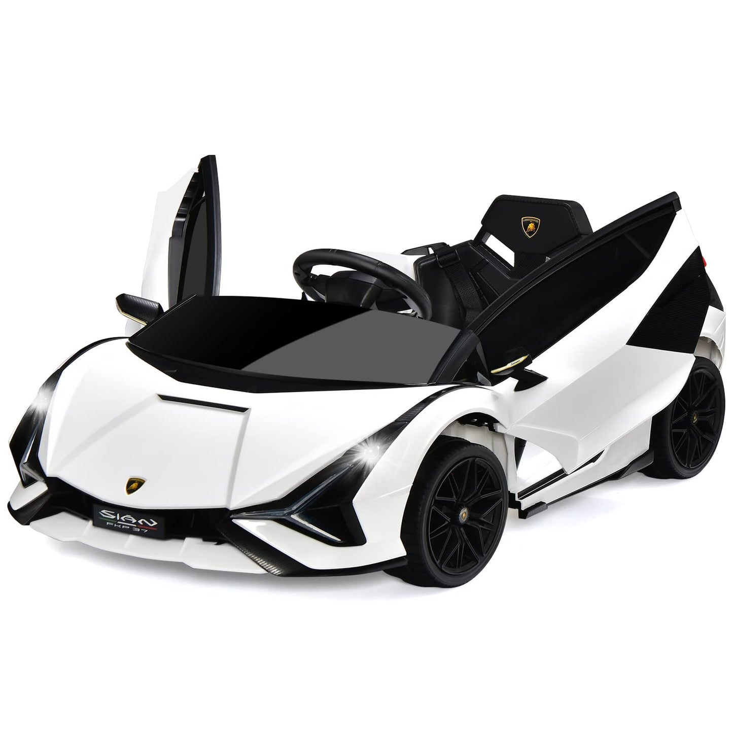 OLAKIDS Licensed Lamborghini Sian Kids Ride on Car with Parent Remote Control, 12V Electric Toy Roadster