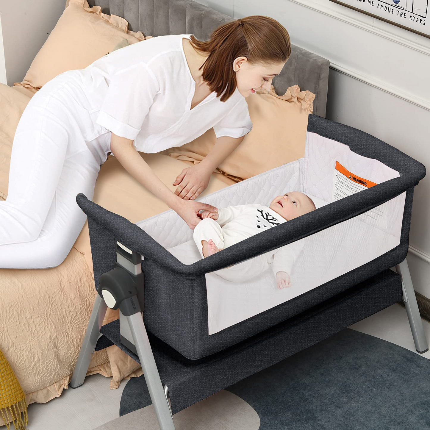 Baby Bassinet Bedside Sleeper with Spine Protecting Support OLAKIDS