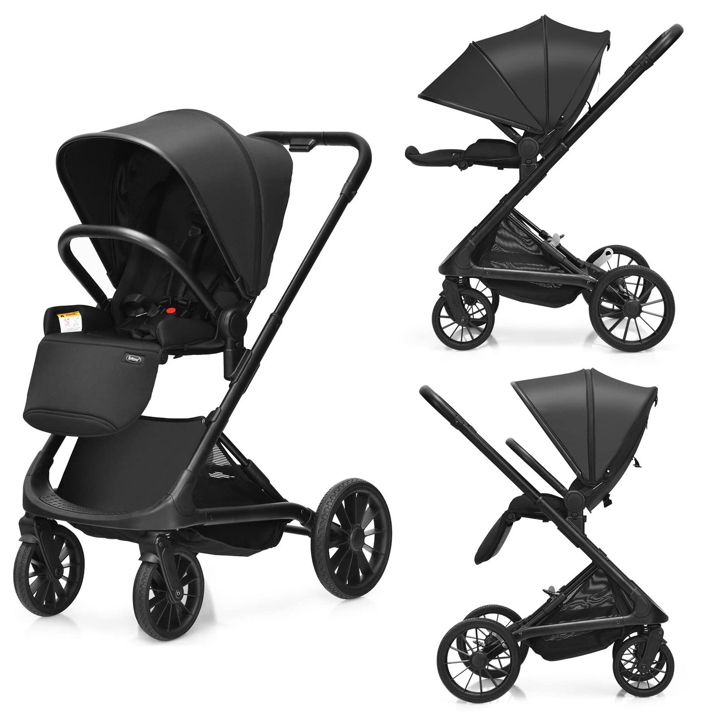 2-in-1 Reversible Bassinet Pushchair Pram High Landscape Baby Stroller OLAKIDS