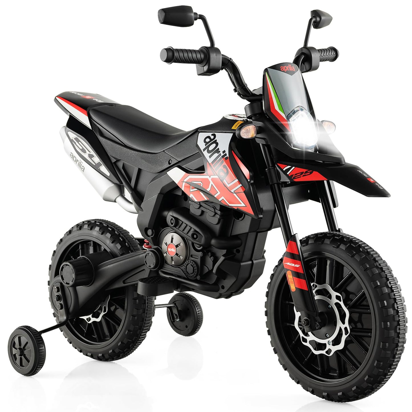 OLAKIDS Kids Motorcycle 12V, Electric Ride-on Motorbike for Toddlers with Training Wheels