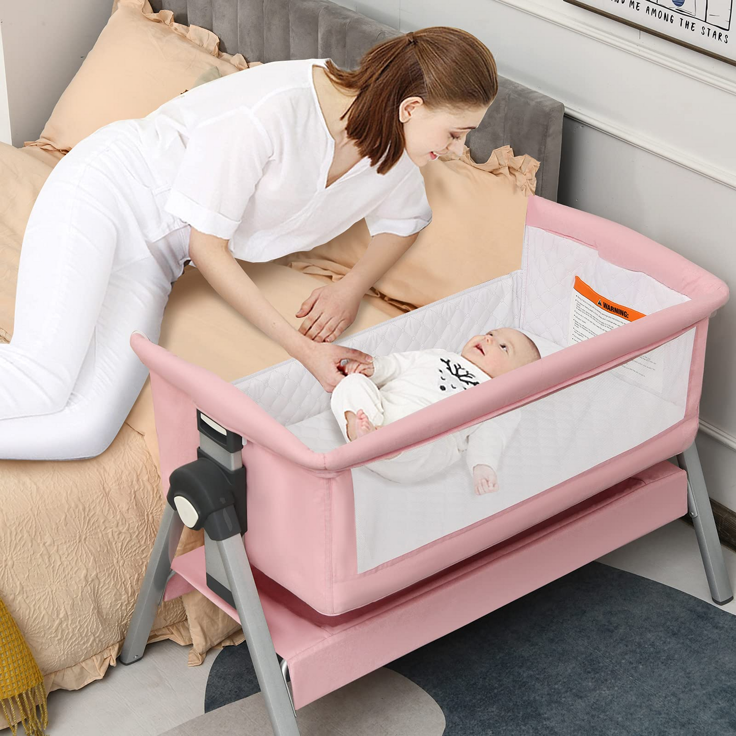 Baby Bassinet Bedside Sleeper with Spine Protecting Support OLAKIDS