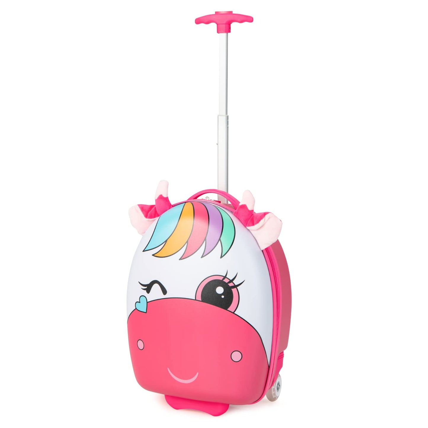 OLAKIDS Kids Luggage, 16’â€?Carry On Rolling Suitcase for Girls Boys with 2 Flashing Spinner Wheels OLAKIDS
