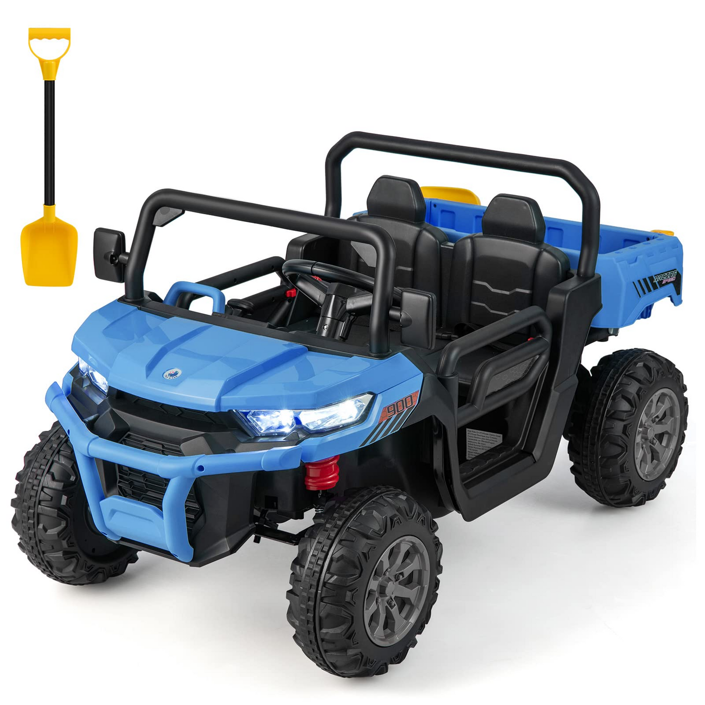 12V Electric Vehicle Dump Truck with Remote Control, Dump Bed and Extra Shovel OLAKIDS