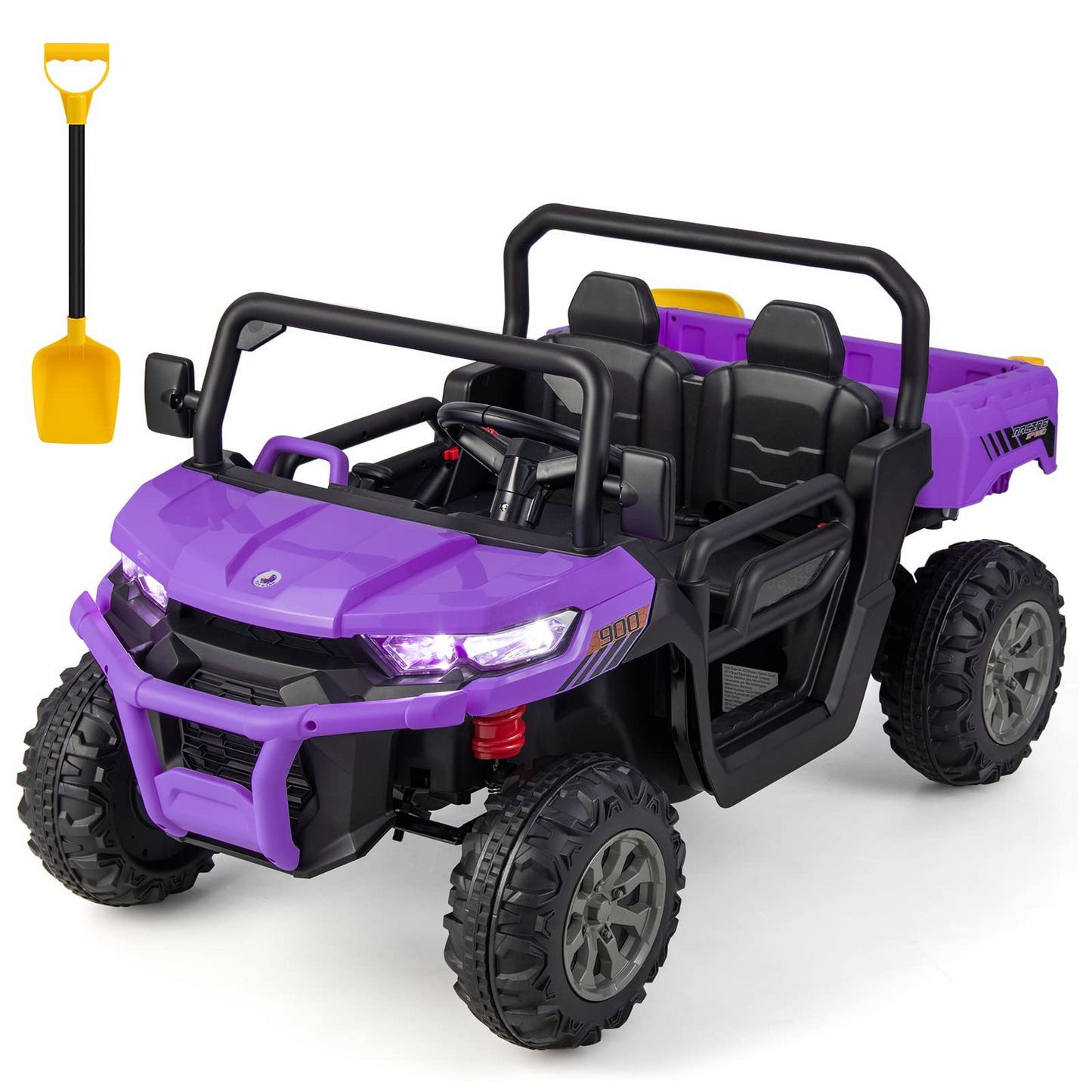 12V Electric Vehicle Dump Truck with Remote Control, Dump Bed and Extra Shovel OLAKIDS