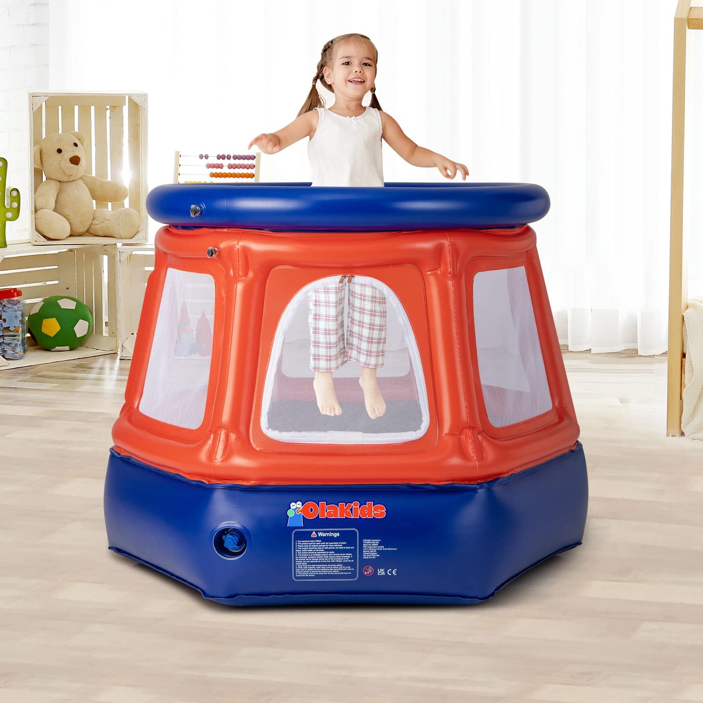 OLAKIDS Inflatable Dome Rocker Bouncer, Outdoor Kids Giant Roll and Play Seesaw Rocke, Toddlers Climbing Game Toy