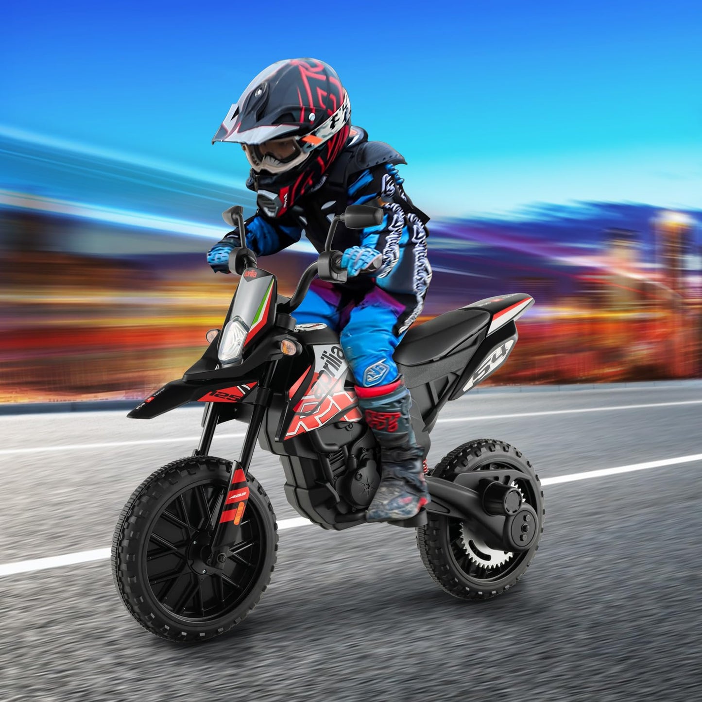 OLAKIDS Kids Motorcycle 12V, Electric Ride-on Motorbike for Toddlers with Training Wheels