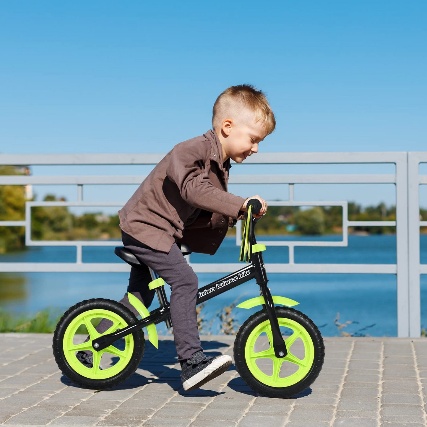Balance Bike for 4-5 Years Old - Beginner Training Bicycle with 12" Airless Eva Tires OLAKIDS