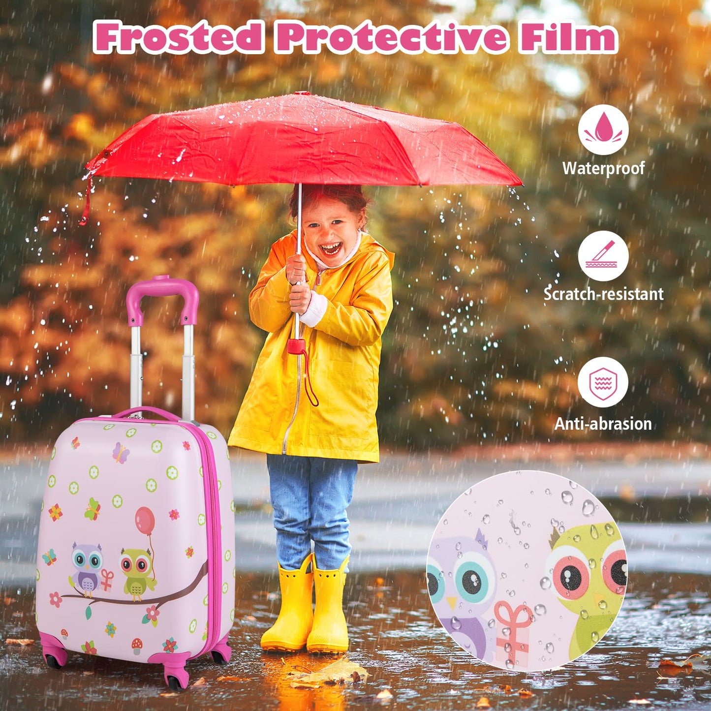 OLAKIDS Kid Luggage Set, 12’â€?Travel Backpack and 16’â€?Carry on Suitcase with Rolling Spinner Wheels for Children Boys Girls