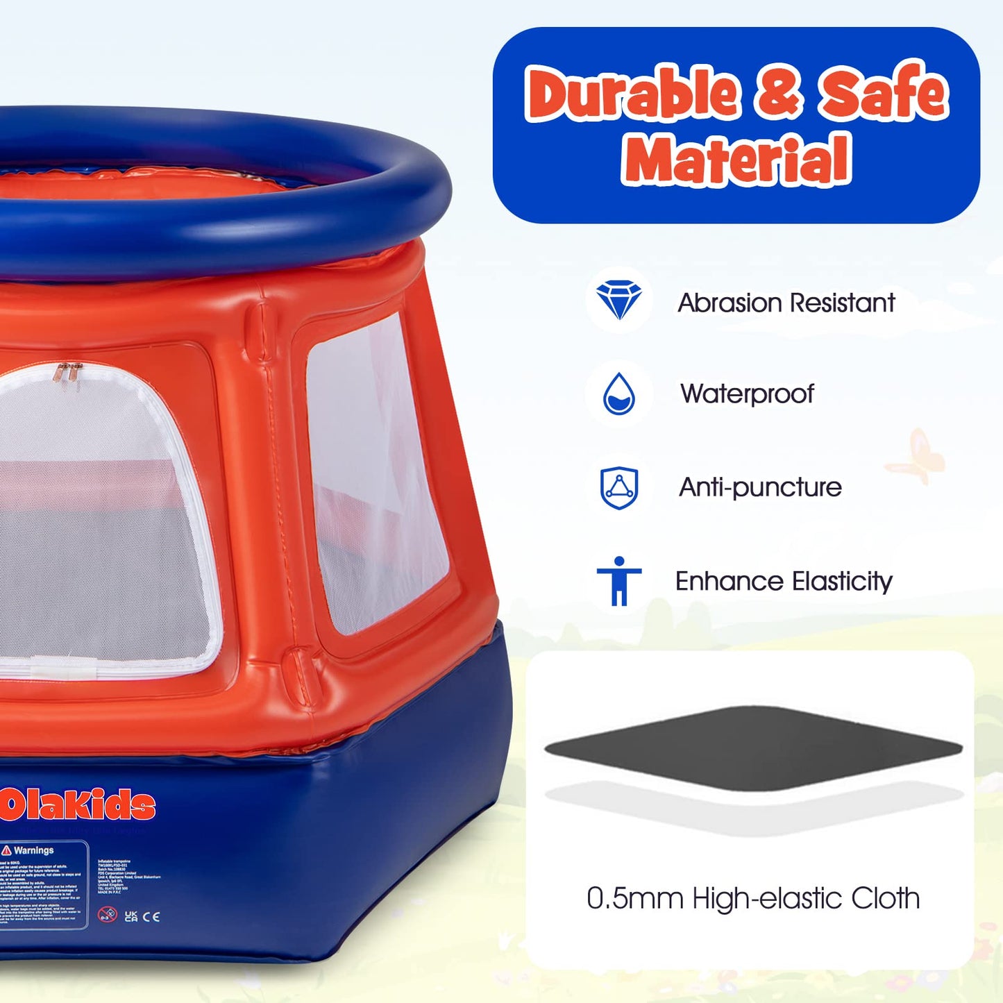 OLAKIDS Inflatable Dome Rocker Bouncer, Outdoor Kids Giant Roll and Play Seesaw Rocke, Toddlers Climbing Game Toy