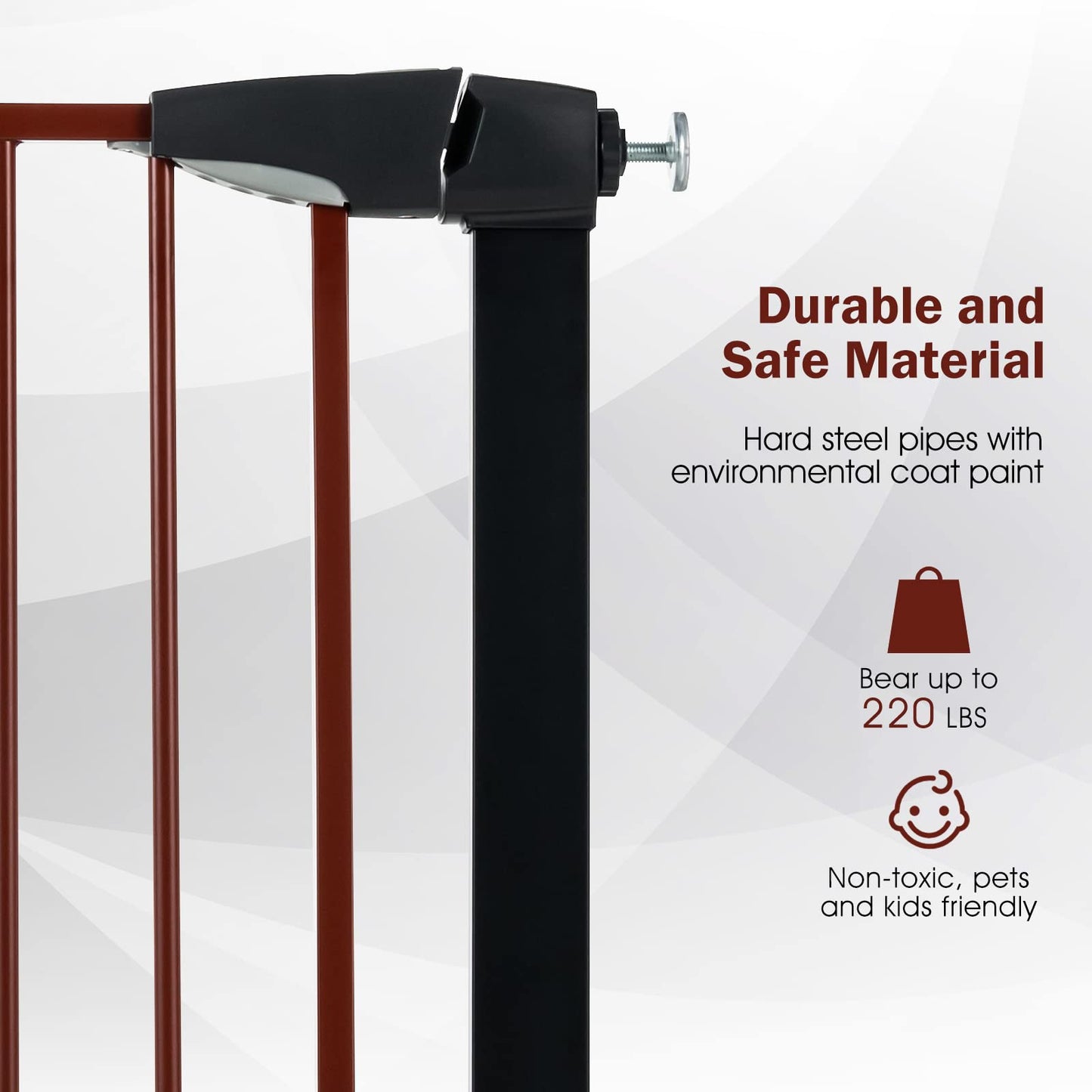 OLAKIDS Baby Gate, Safety Banister Fence for Doorway Stairs House, Auto Close, Easy Install No Drilling