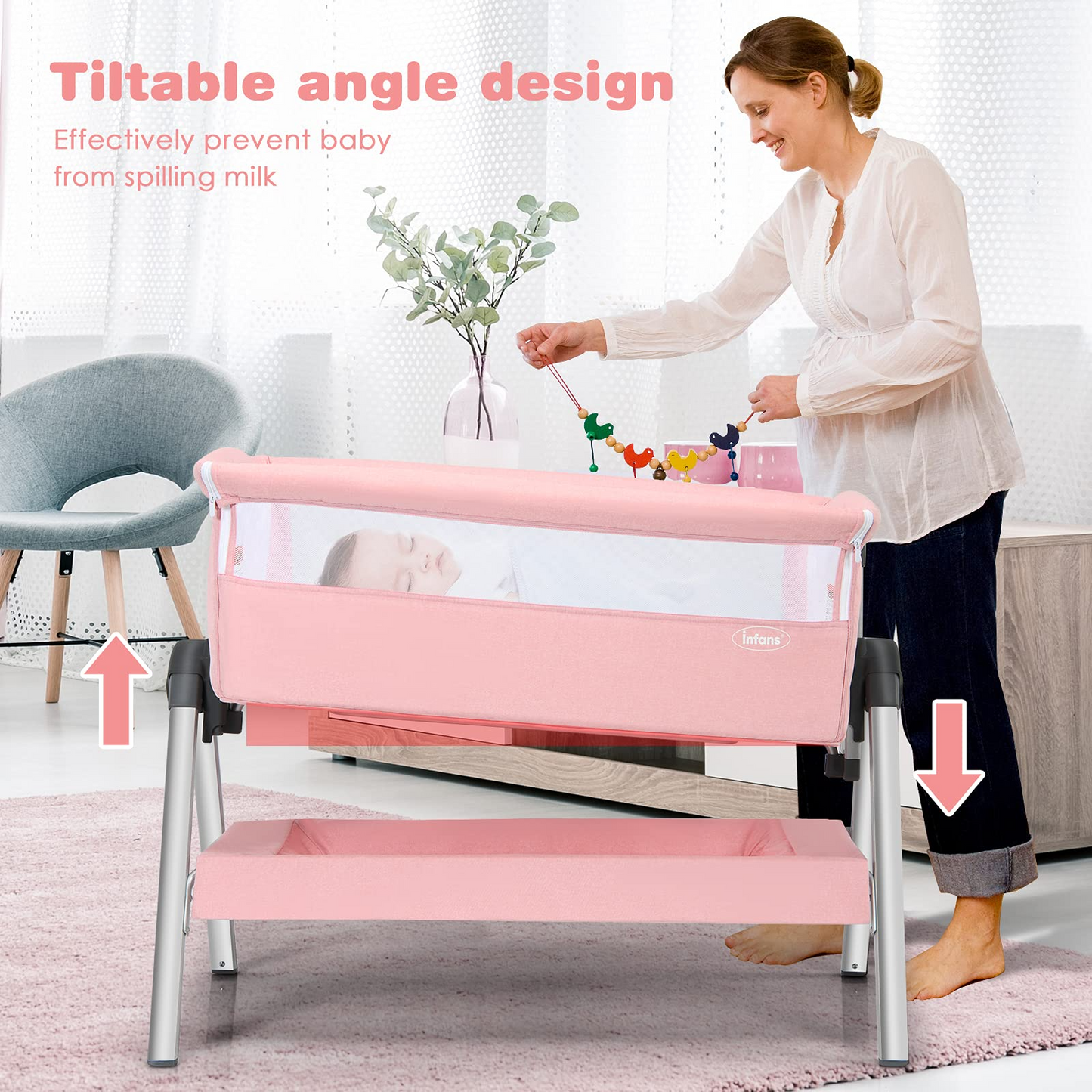 Baby Bassinet Bedside Sleeper with Spine Protecting Support OLAKIDS