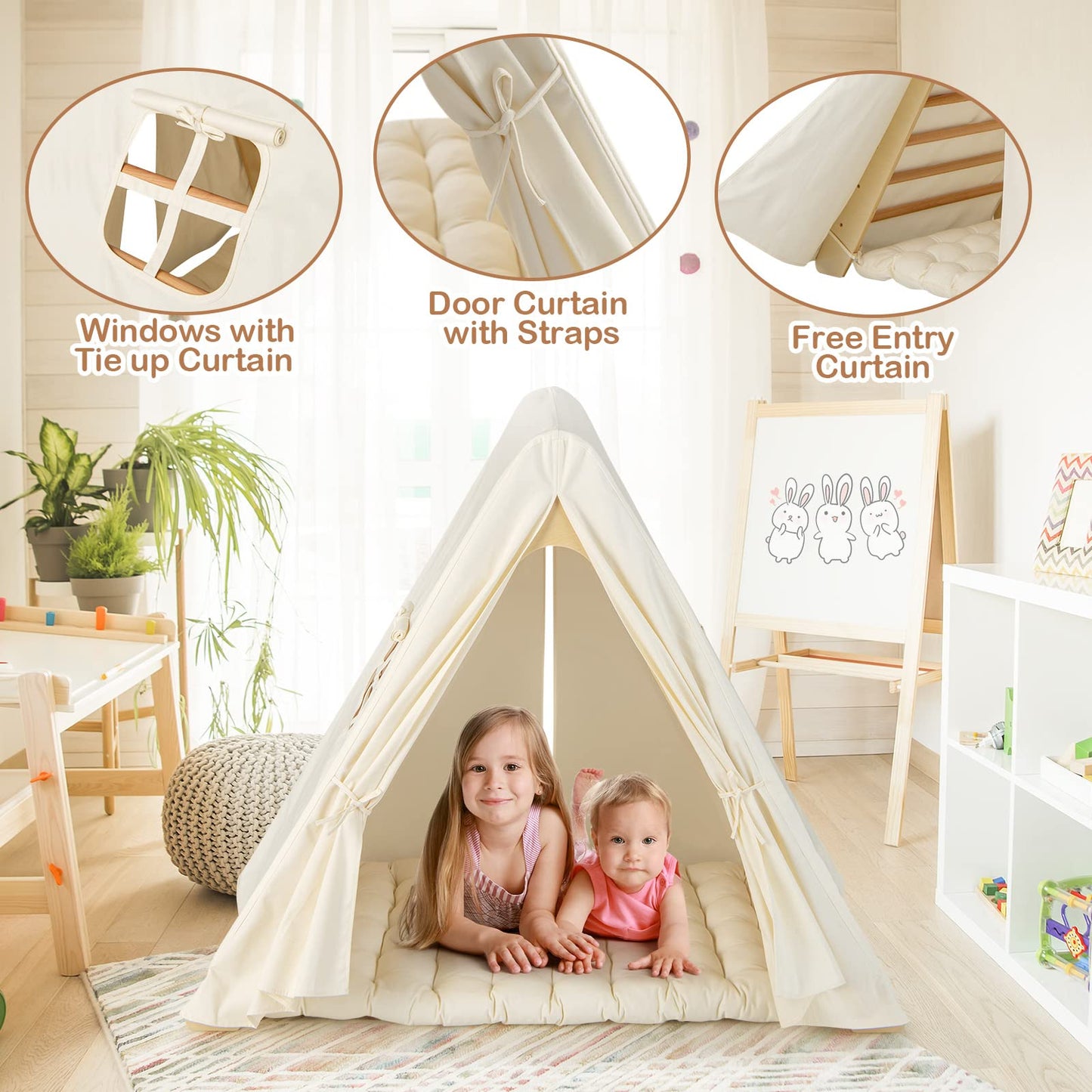 OLAKIDS Triangle Climber with Tent Cushion Pad, 3 in 1 Climbing Triangle LadderToys for Toddlers