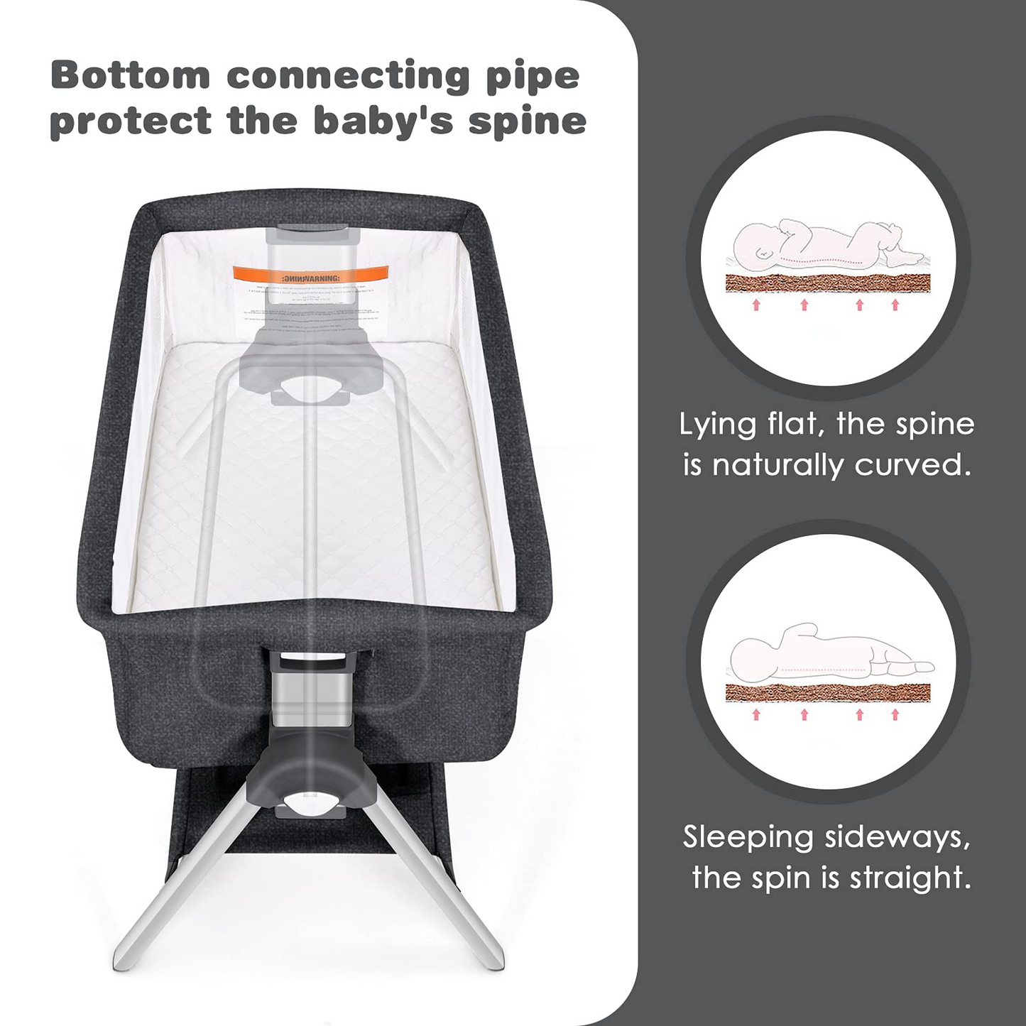 Baby Bassinet Bedside Sleeper with Spine Protecting Support OLAKIDS