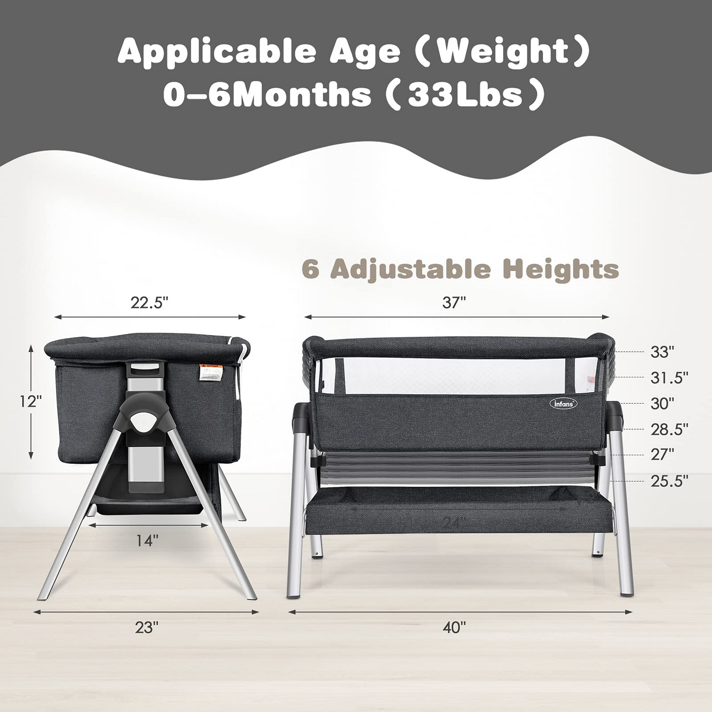 Baby Bassinet Bedside Sleeper with Spine Protecting Support OLAKIDS