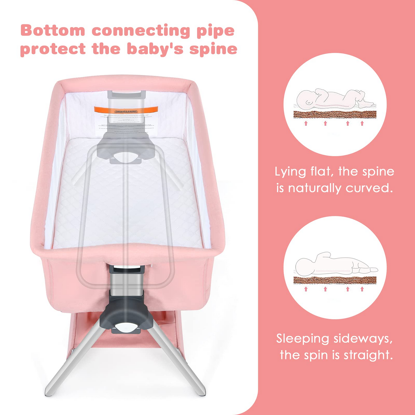 Baby Bassinet Bedside Sleeper with Spine Protecting Support OLAKIDS