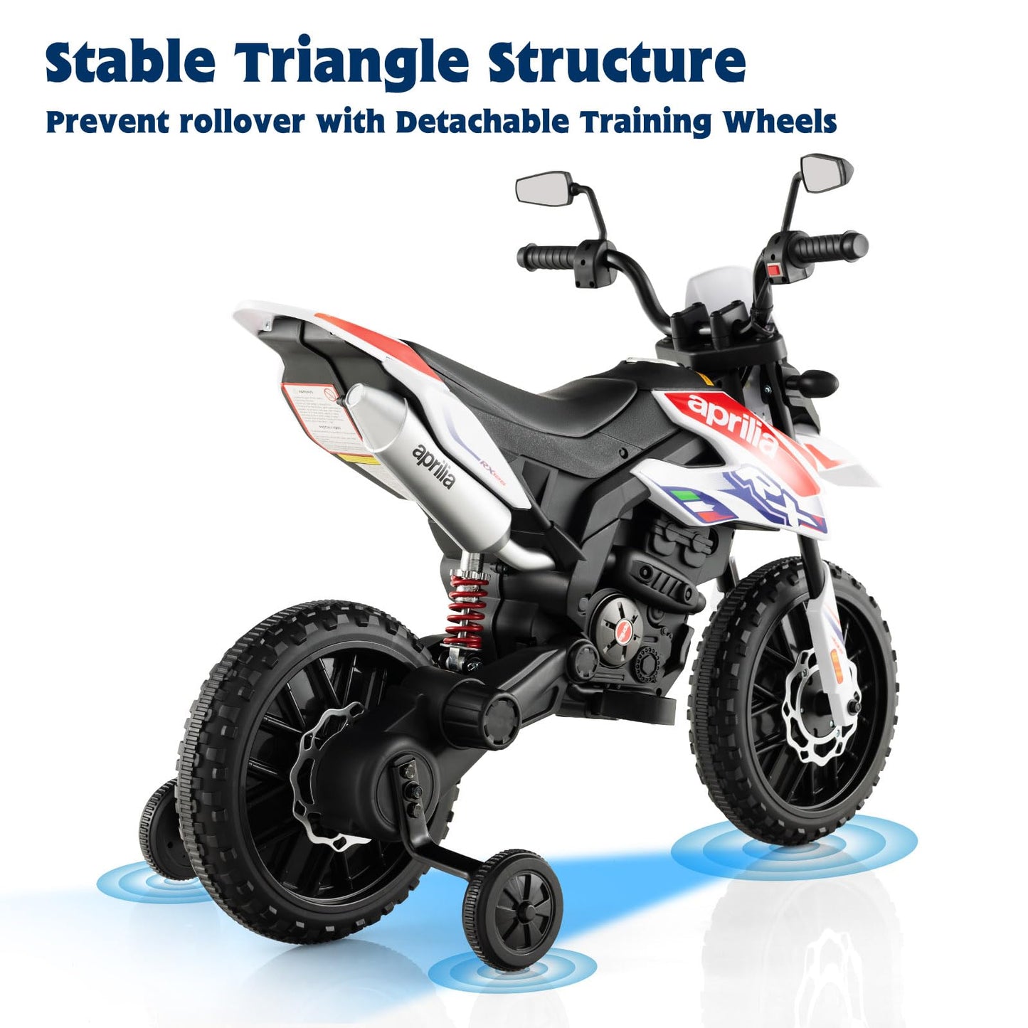 OLAKIDS Kids Motorcycle 12V, Electric Ride-on Motorbike for Toddlers with Training Wheels