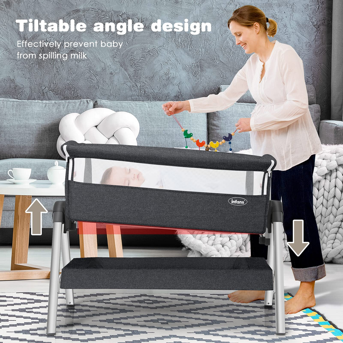 Baby Bassinet Bedside Sleeper with Spine Protecting Support OLAKIDS