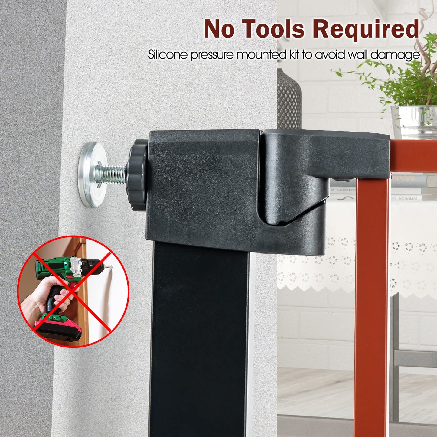 OLAKIDS Baby Gate, Safety Banister Fence for Doorway Stairs House, Auto Close, Easy Install No Drilling