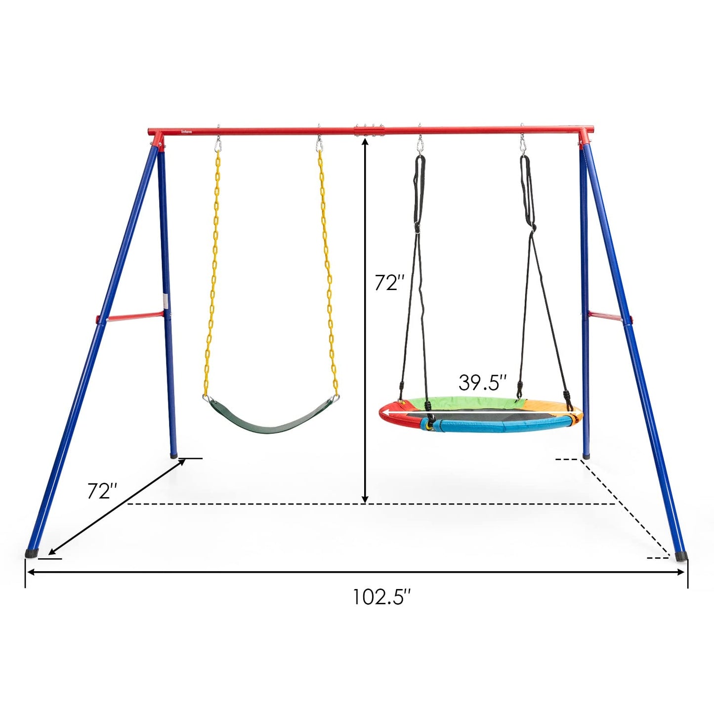 Extra Large A-Frame Swing Stand for Kids and Adult Indoor Outdoor Activity Backyard Playground OLAKIDS