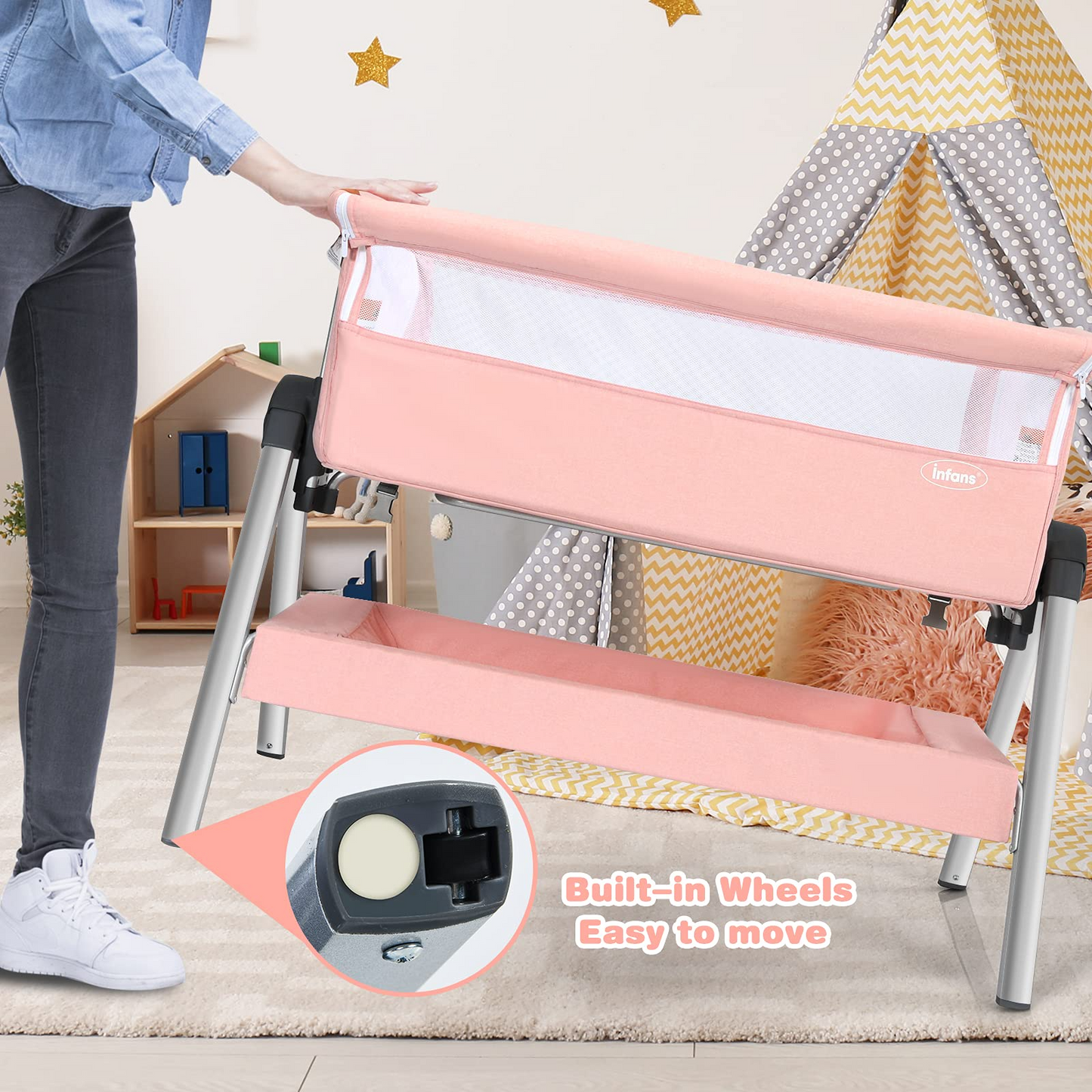 Baby Bassinet Bedside Sleeper with Spine Protecting Support OLAKIDS
