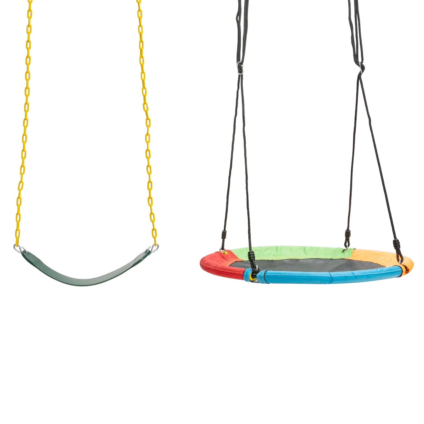 Kids Toddler Toy Adjustable Saucer Swing and Heavy Duty Belt Swing Seat for Indoor Outdoor Activity OLAKIDS