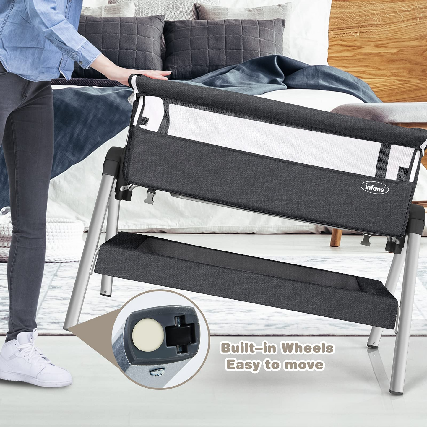 Baby Bassinet Bedside Sleeper with Spine Protecting Support OLAKIDS