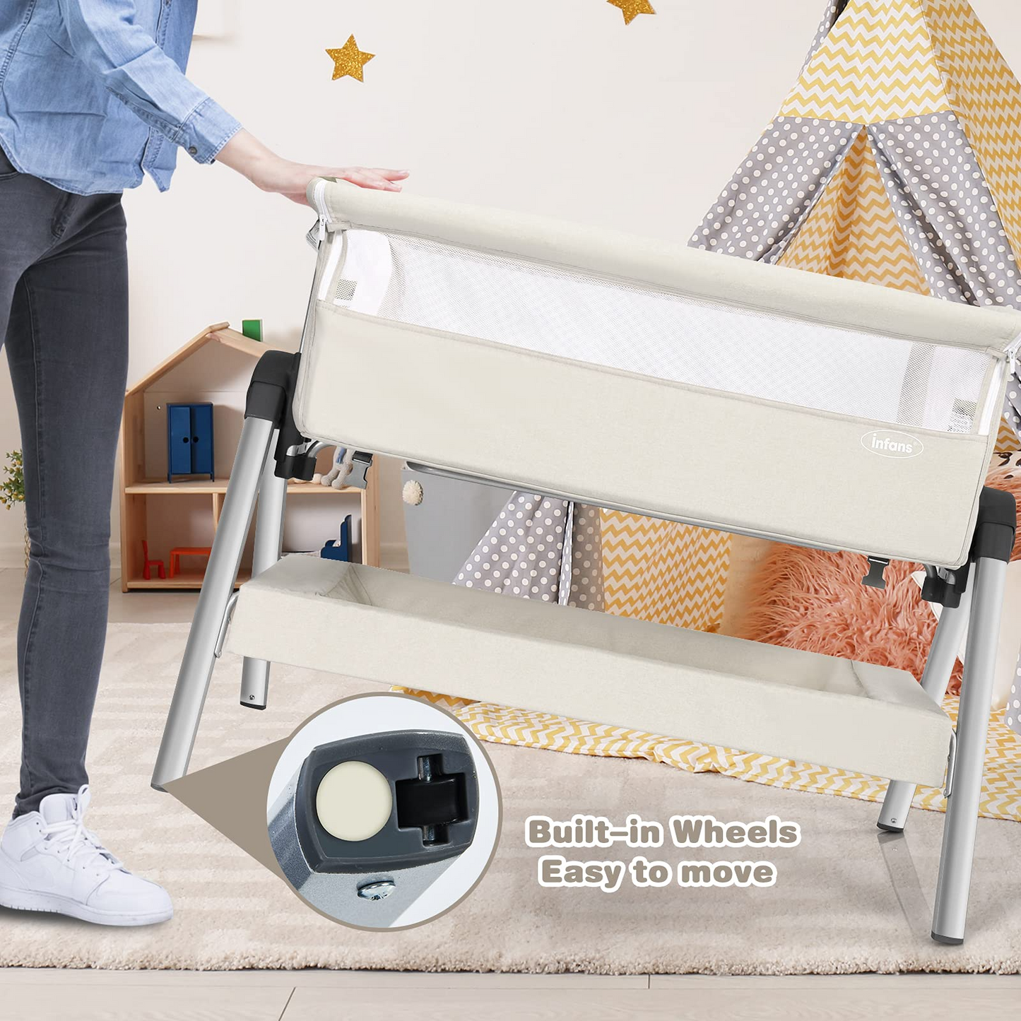 Baby Bassinet Bedside Sleeper with Spine Protecting Support OLAKIDS