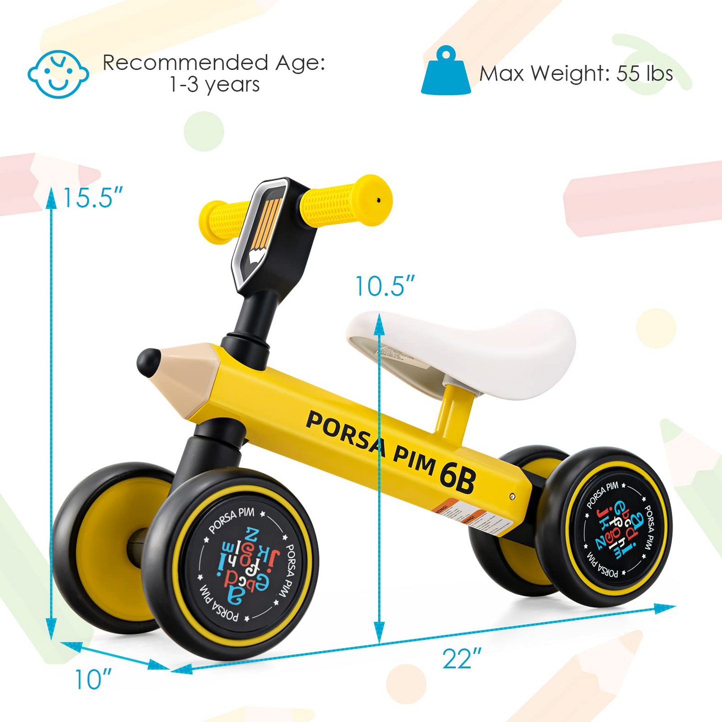 OLAKIDS Baby Balance Bike, Toddler Ride On Bicycle for 1 Year Old, Kids No Pedal Sliding Toy with Silent Wheels OLAKIDS