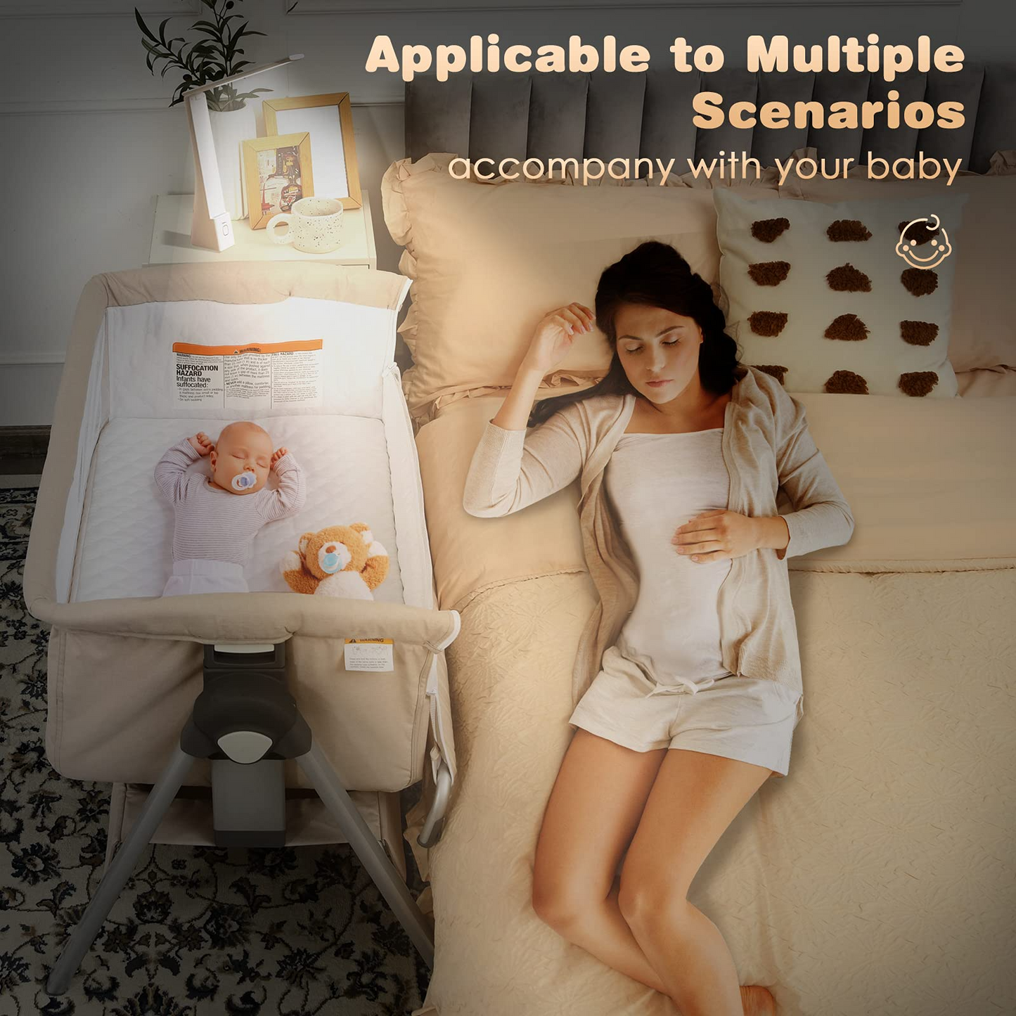 Baby Bassinet Bedside Sleeper with Spine Protecting Support OLAKIDS