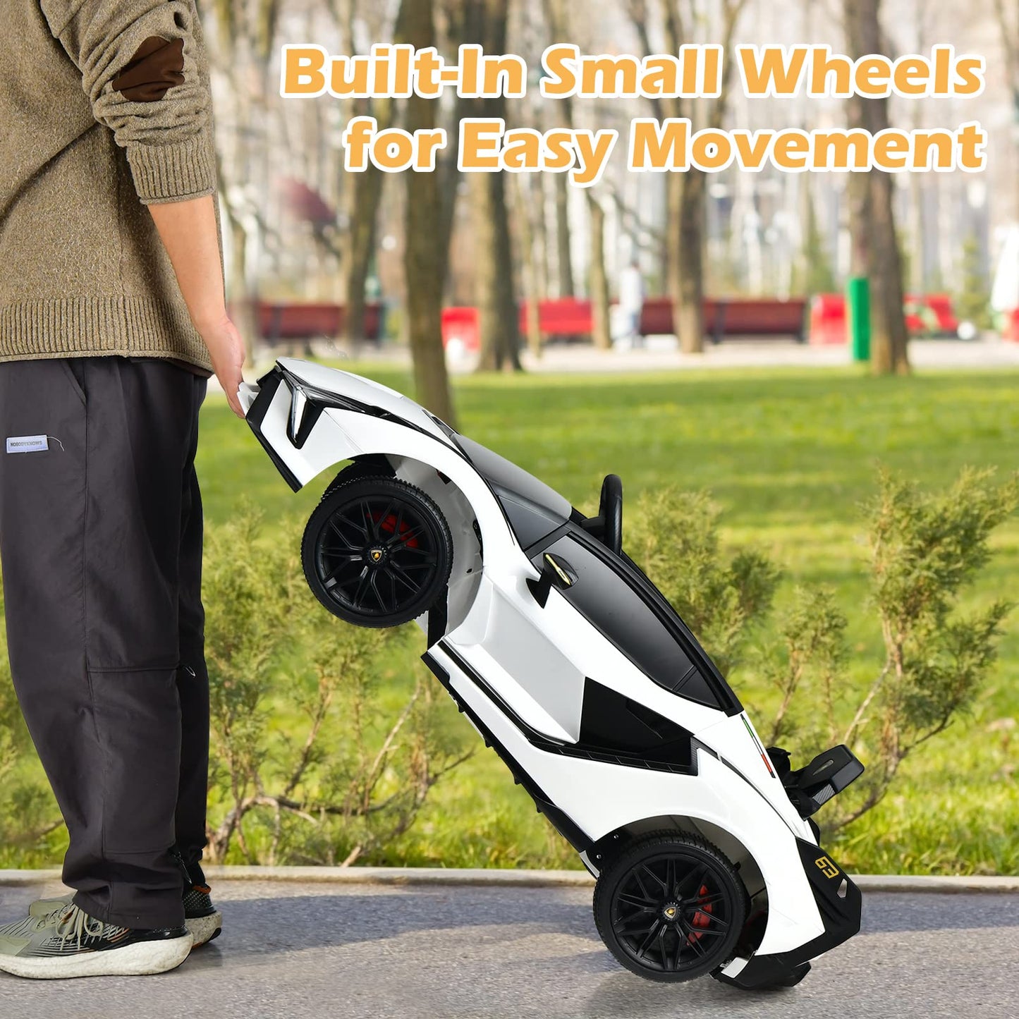 OLAKIDS Licensed Lamborghini Sian Kids Ride on Car with Parent Remote Control, 12V Electric Toy Roadster
