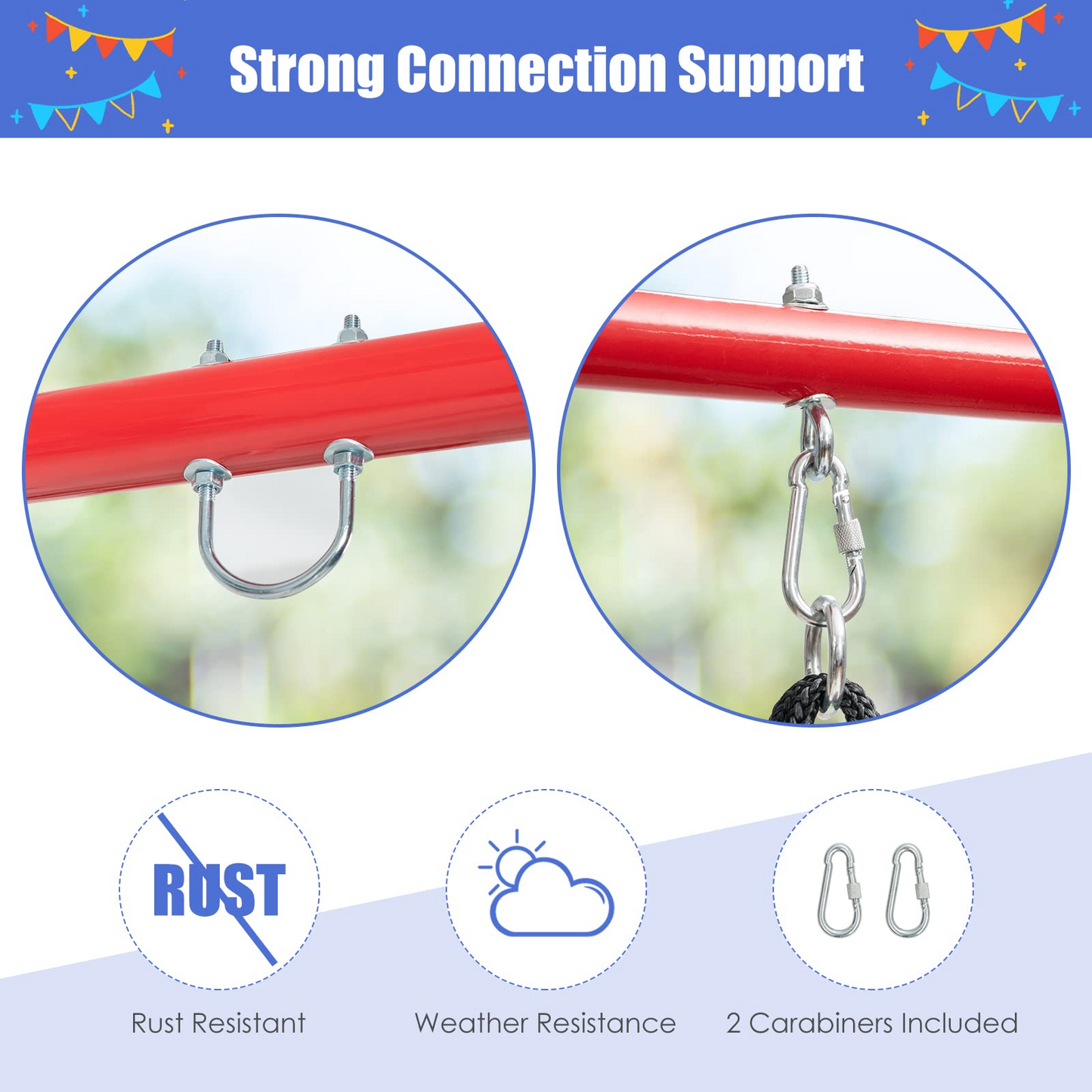 550lbs Heavy Duty Metal Swing Frame | Extra Large A-Frame Swing Stand for Kids and Adult Outdoor Backyard Playground OLAKIDS