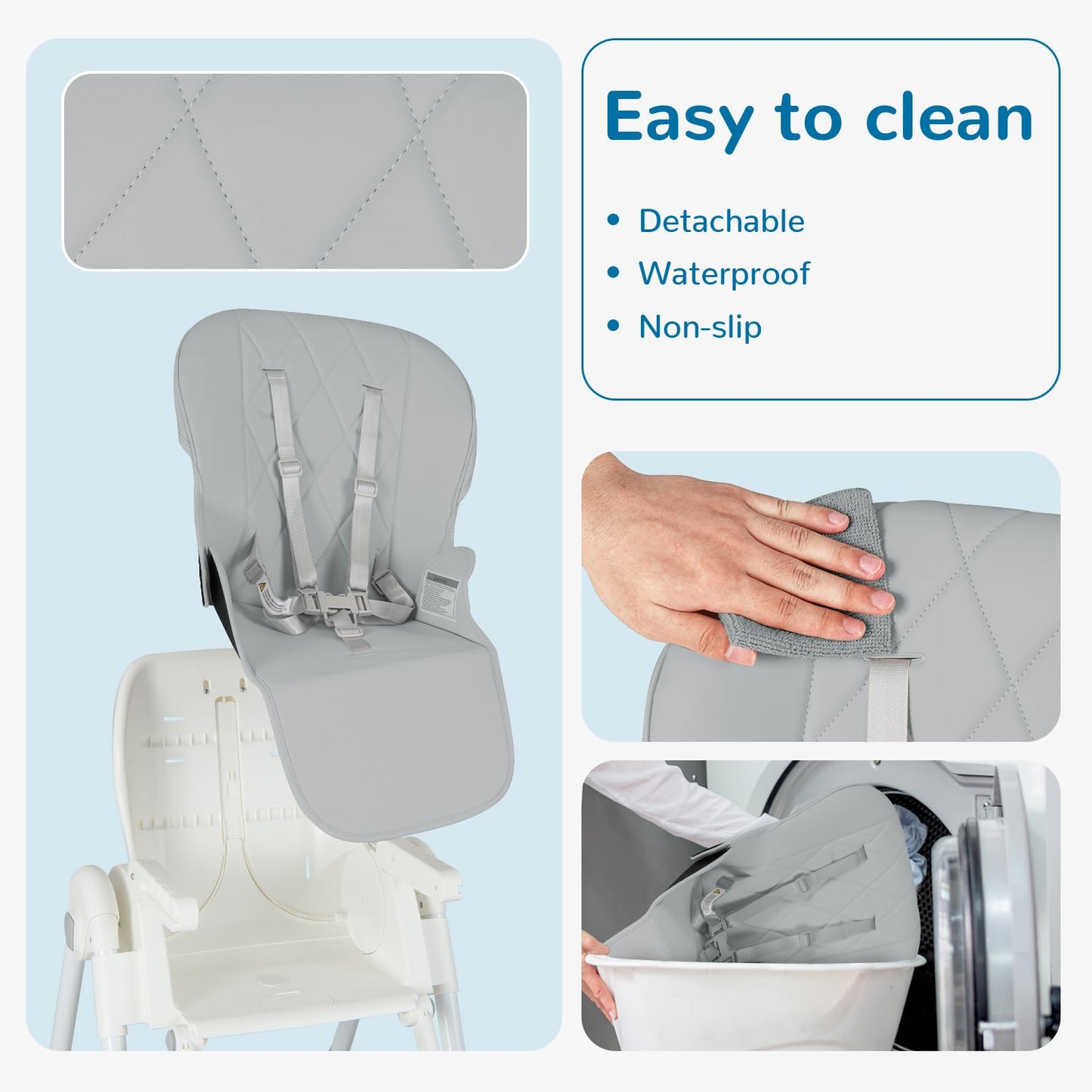 OLAKIDS Baby High Chair, Quick Folding Portable Highchair for Toddlers with Large Storage Basket