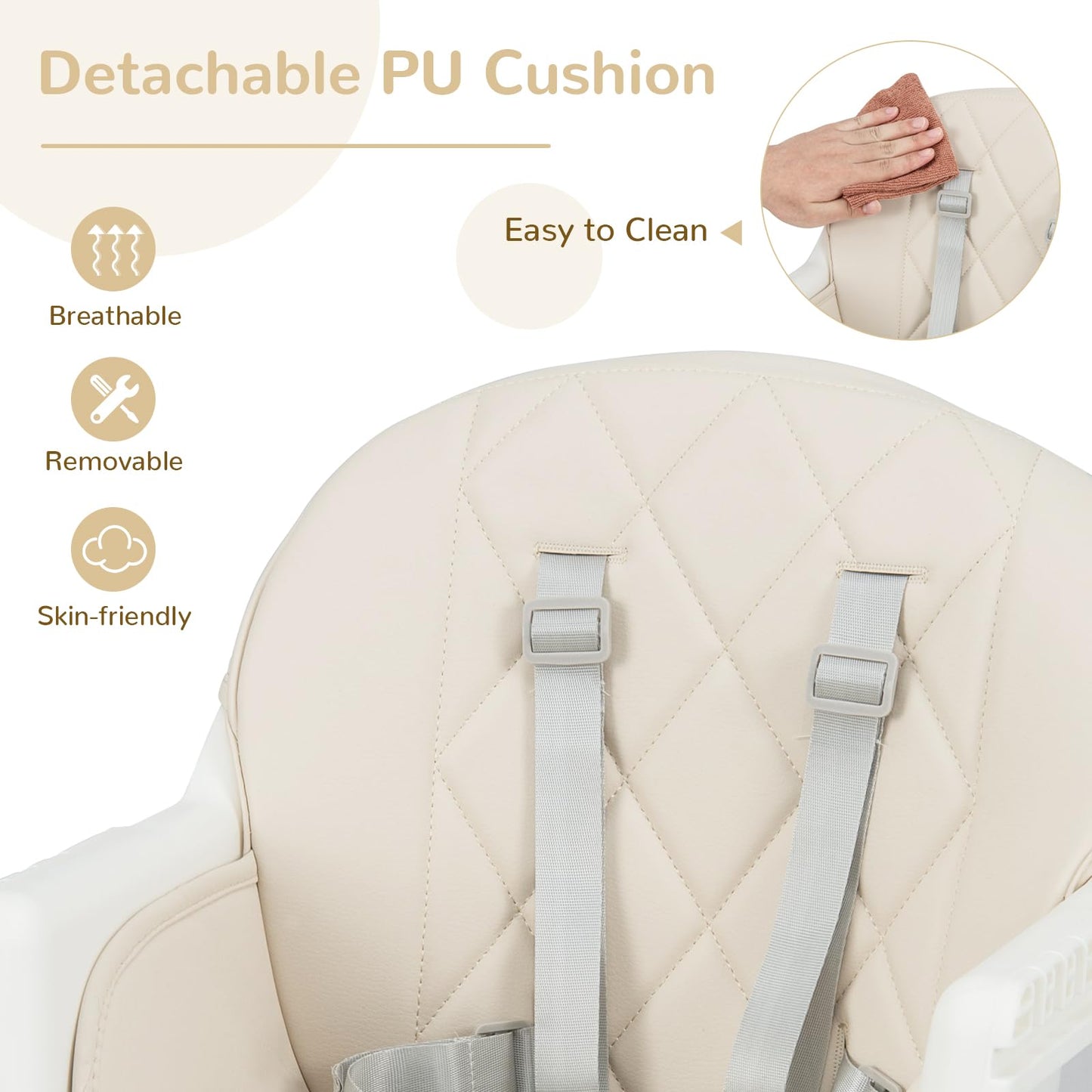 OLAKIDS 6 in 1 Baby High Chair, Convertible Highchair for Babies and Toddlers, Building Block Table