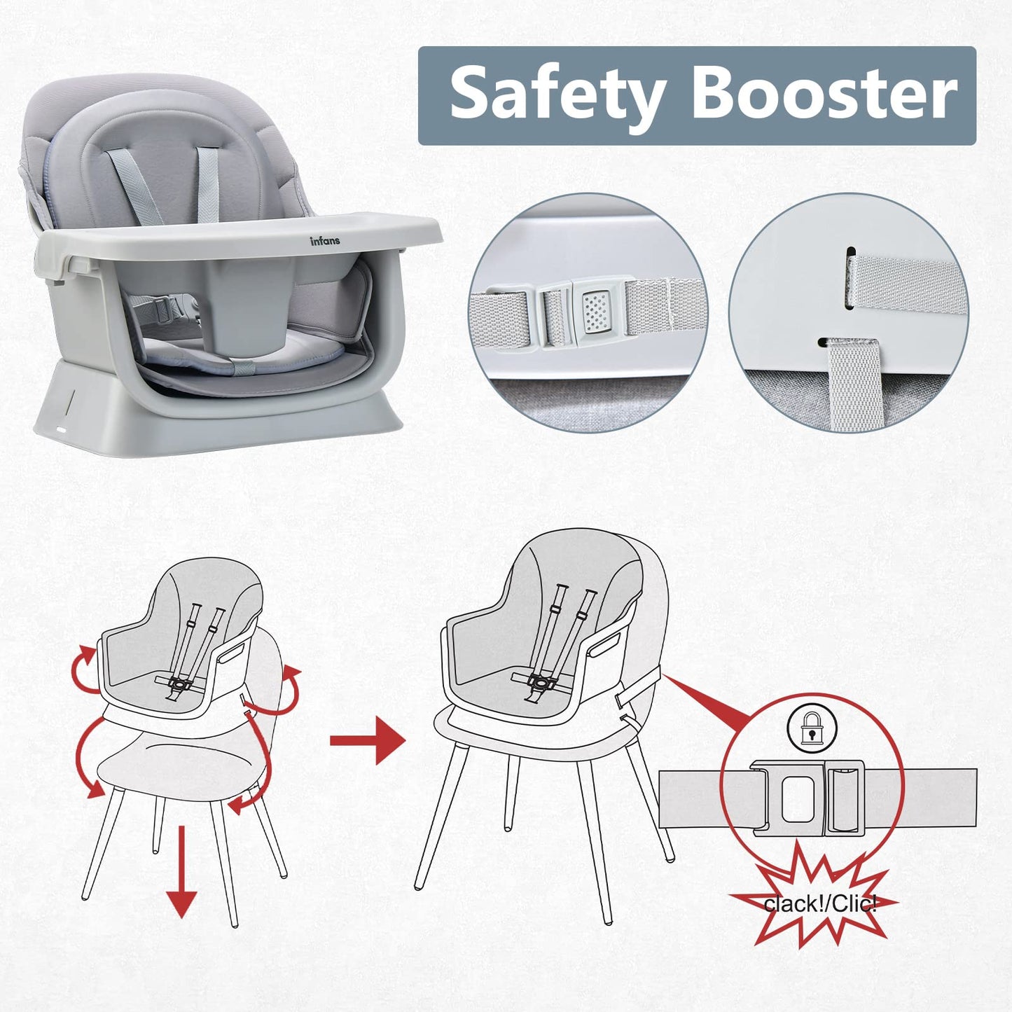 OLAKIDS 8 in 1 Baby High Chair, Convertible Highchair for Babies and Toddlers, Infant Dining Booster Seat
