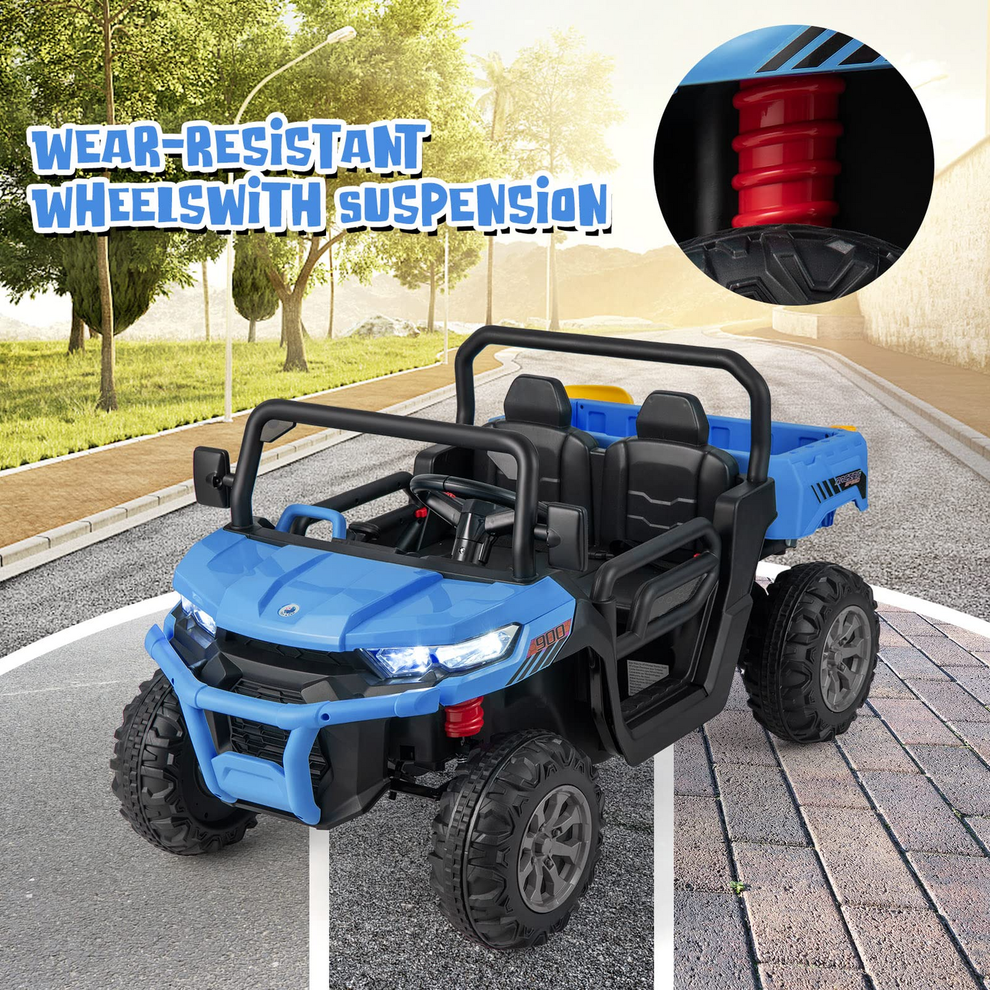 12V Electric Vehicle Dump Truck with Remote Control, Dump Bed and Extra Shovel OLAKIDS