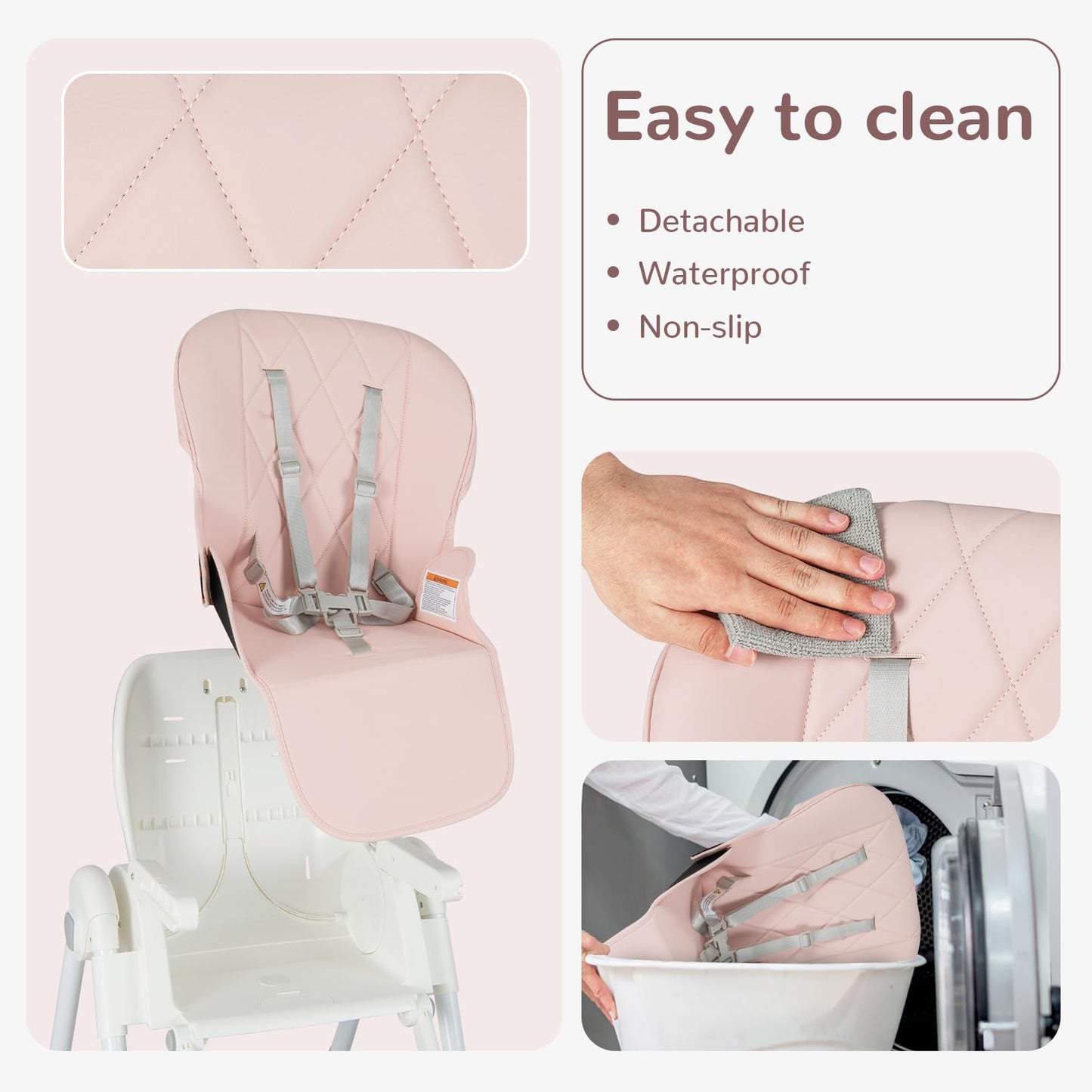OLAKIDS Baby High Chair, Quick Folding Portable Highchair for Toddlers with Large Storage Basket