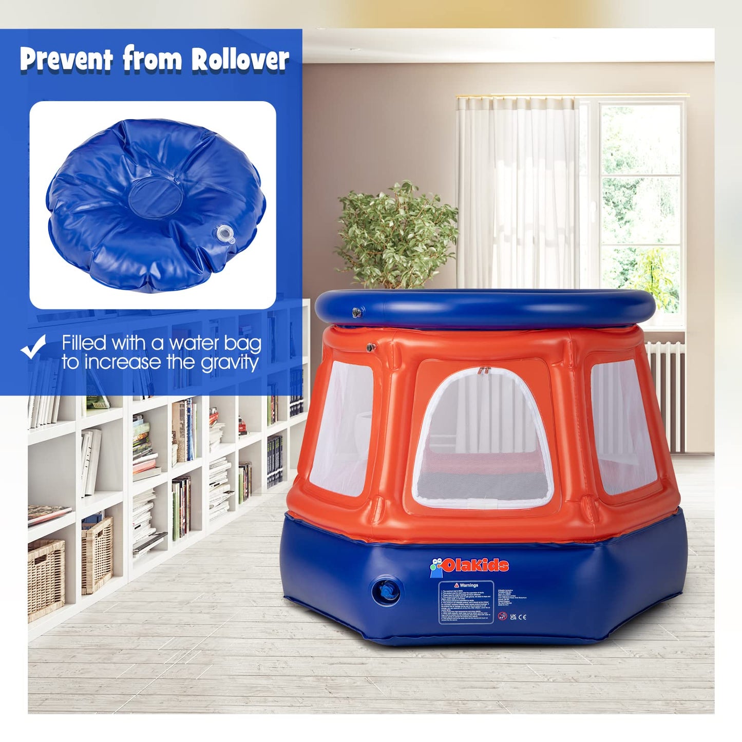 OLAKIDS Inflatable Dome Rocker Bouncer, Outdoor Kids Giant Roll and Play Seesaw Rocke, Toddlers Climbing Game Toy