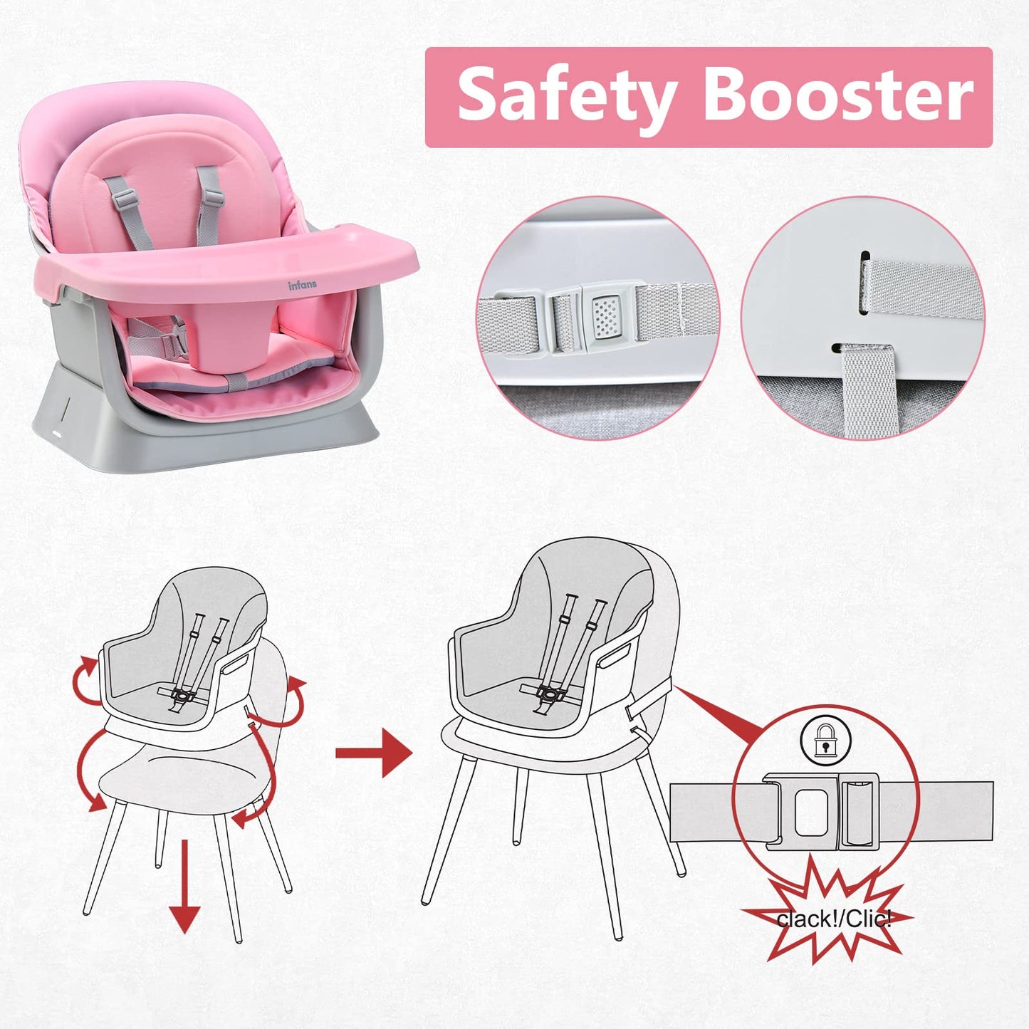 OLAKIDS 8 in 1 Baby High Chair, Convertible Highchair for Babies and Toddlers, Infant Dining Booster Seat