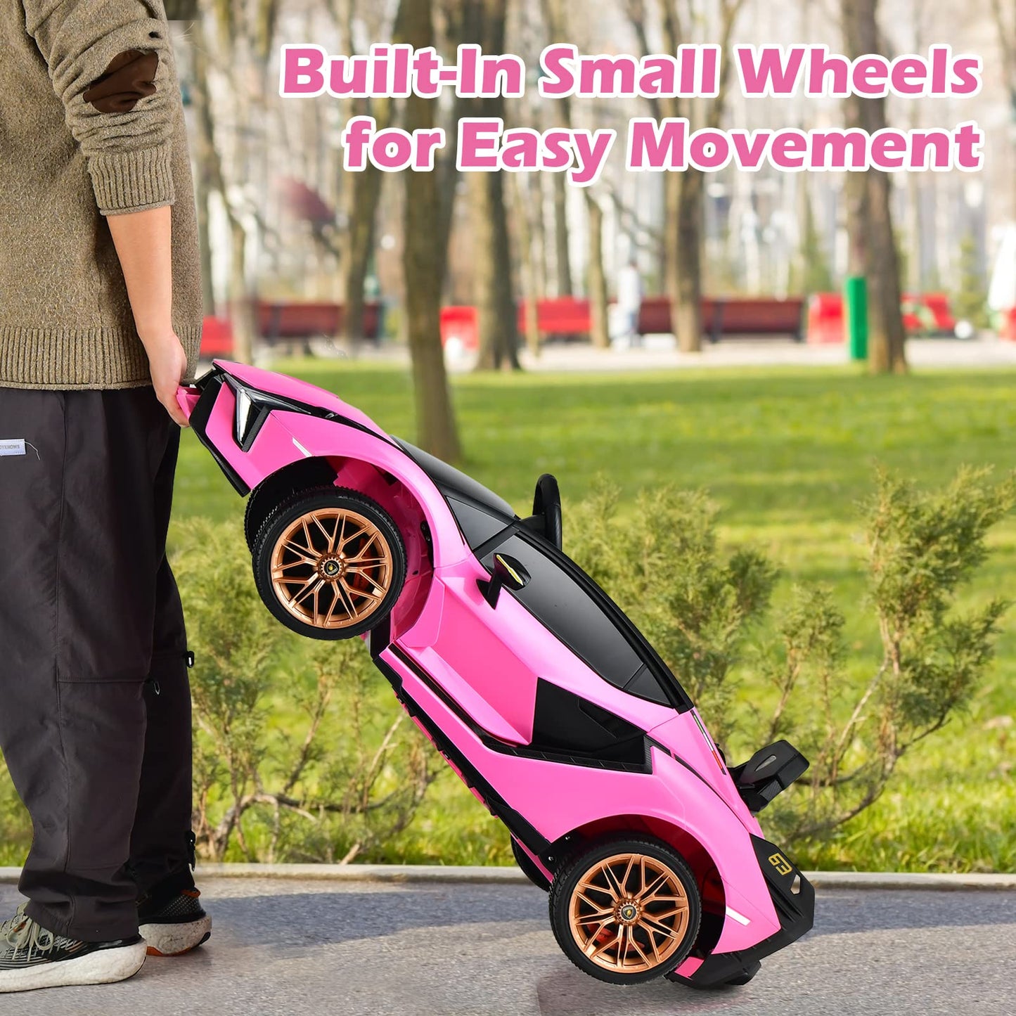 OLAKIDS Licensed Lamborghini Sian Kids Ride on Car with Parent Remote Control, 12V Electric Toy Roadster