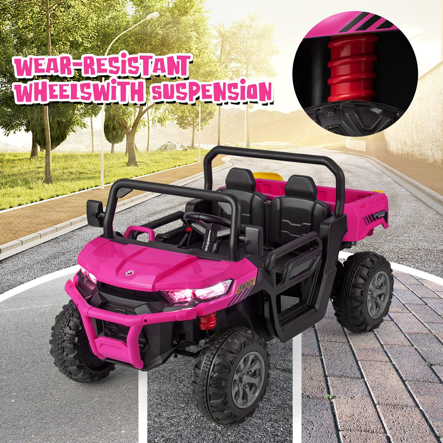 12V Electric Vehicle Dump Truck with Remote Control, Dump Bed and Extra Shovel OLAKIDS