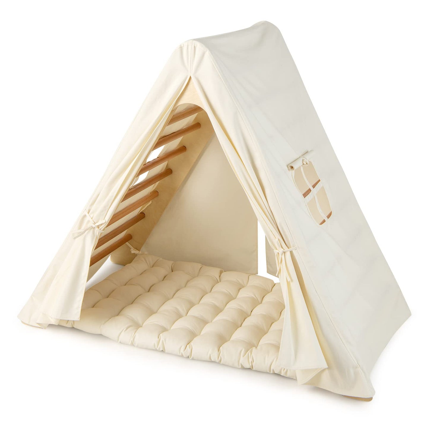OLAKIDS Triangle Climber with Tent Cushion Pad, 3 in 1 Climbing Triangle LadderToys for Toddlers