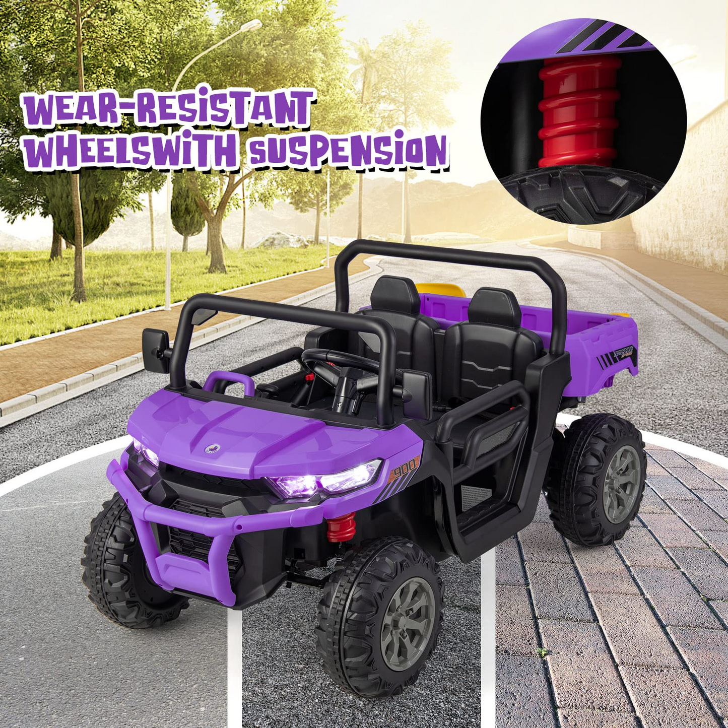 12V Electric Vehicle Dump Truck with Remote Control, Dump Bed and Extra Shovel OLAKIDS