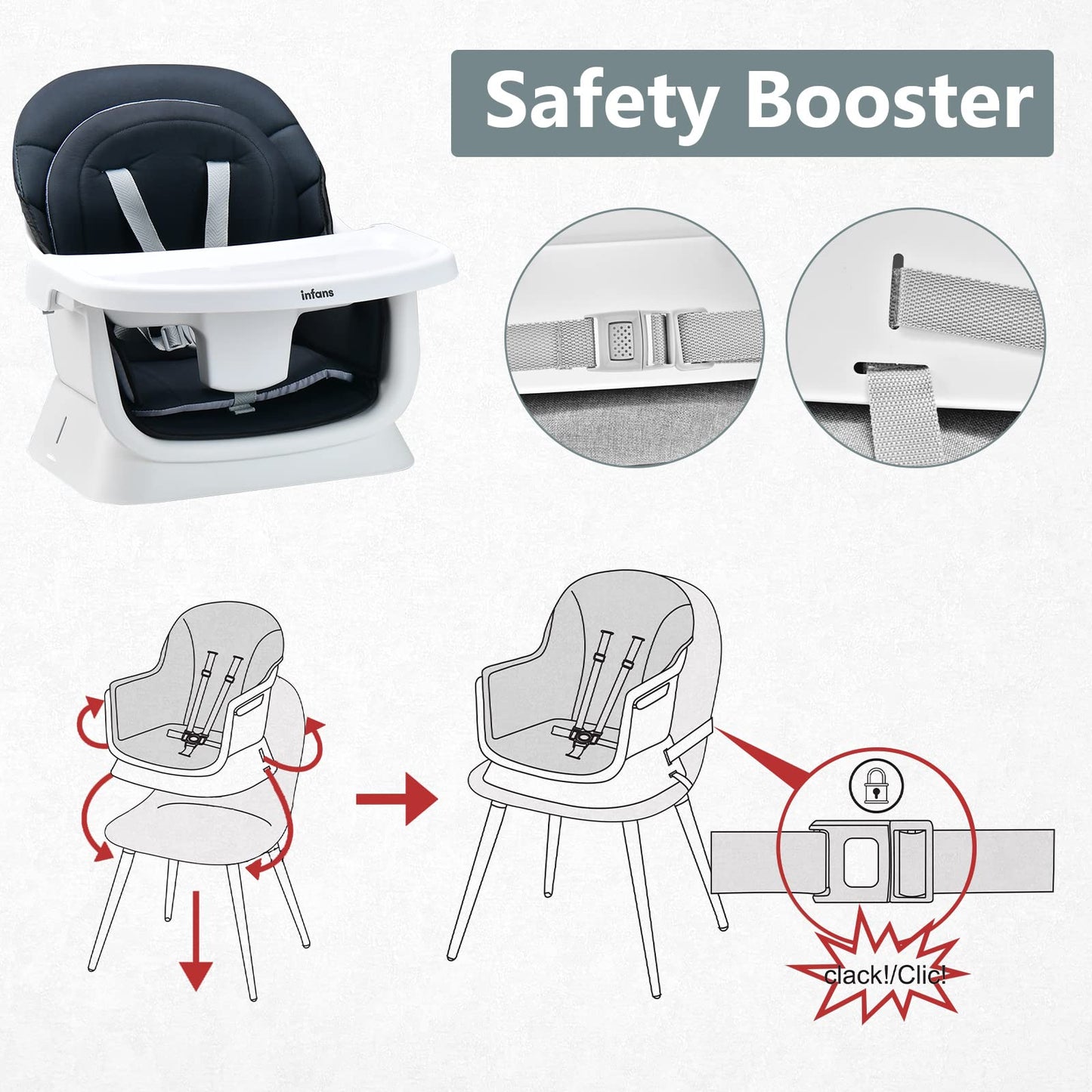 OLAKIDS 8 in 1 Baby High Chair, Convertible Highchair for Babies and Toddlers, Infant Dining Booster Seat