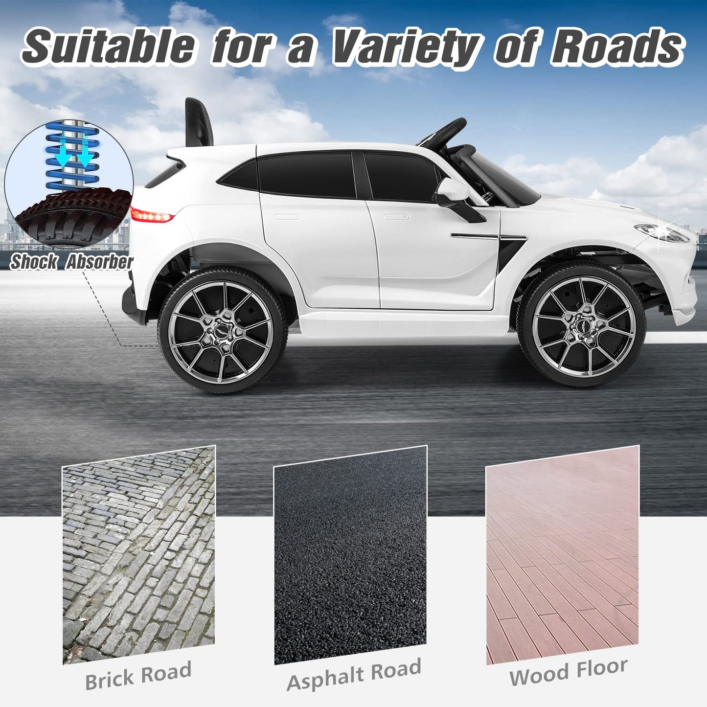 OLAKIDS Kids Ride on Car, 12V Electric Vehicle with Remote Control, Toddlers Battery Powered Toy Gift with Wheels Suspension, Bluetooth