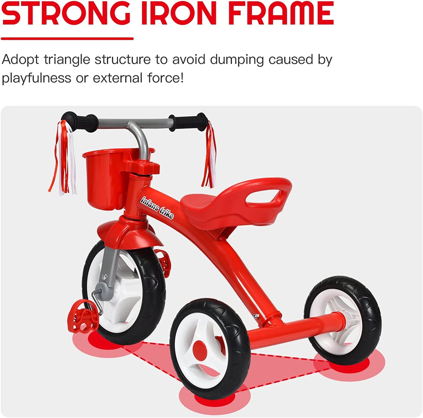 Kids Tricycle Rider with Adjustable Seat OLAKIDS