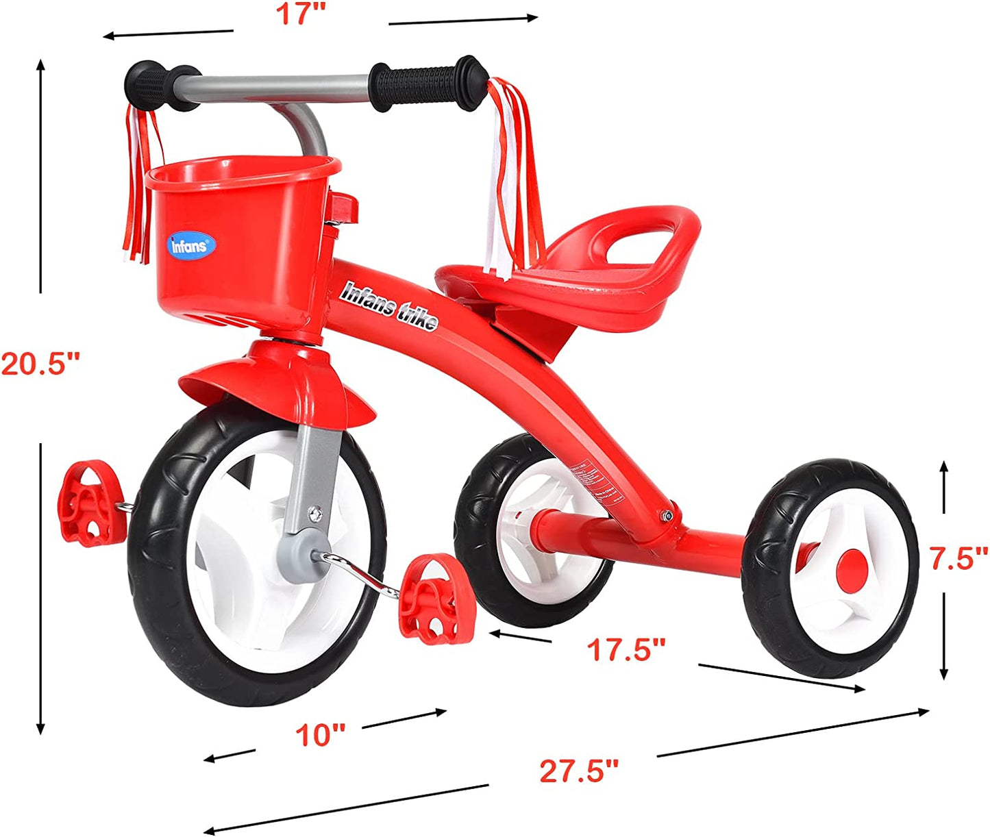 Kids Tricycle Rider with Adjustable Seat OLAKIDS